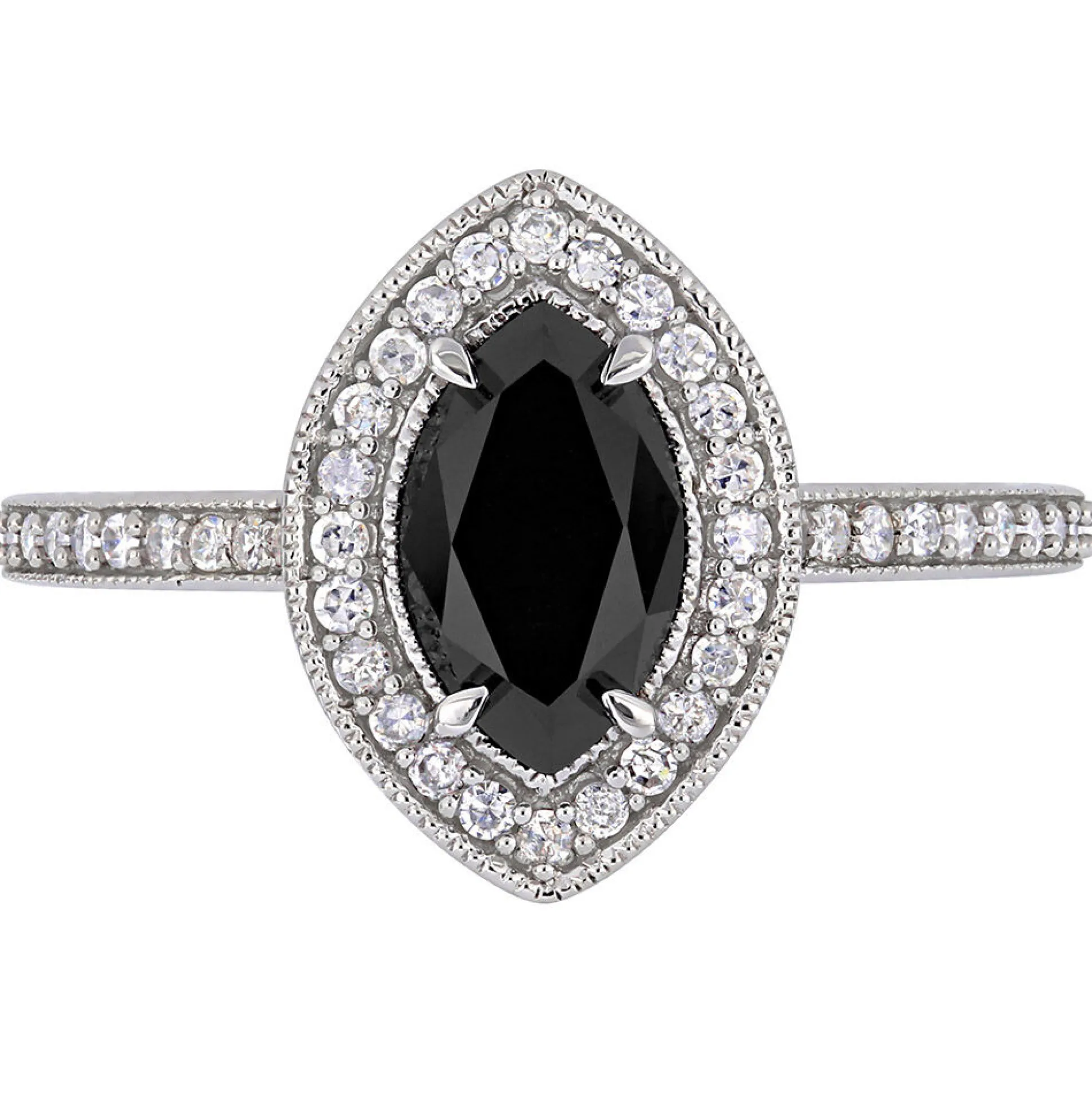 1 1/4 Ct. Tw. Black & White Diamond Ring In 10K White Gold