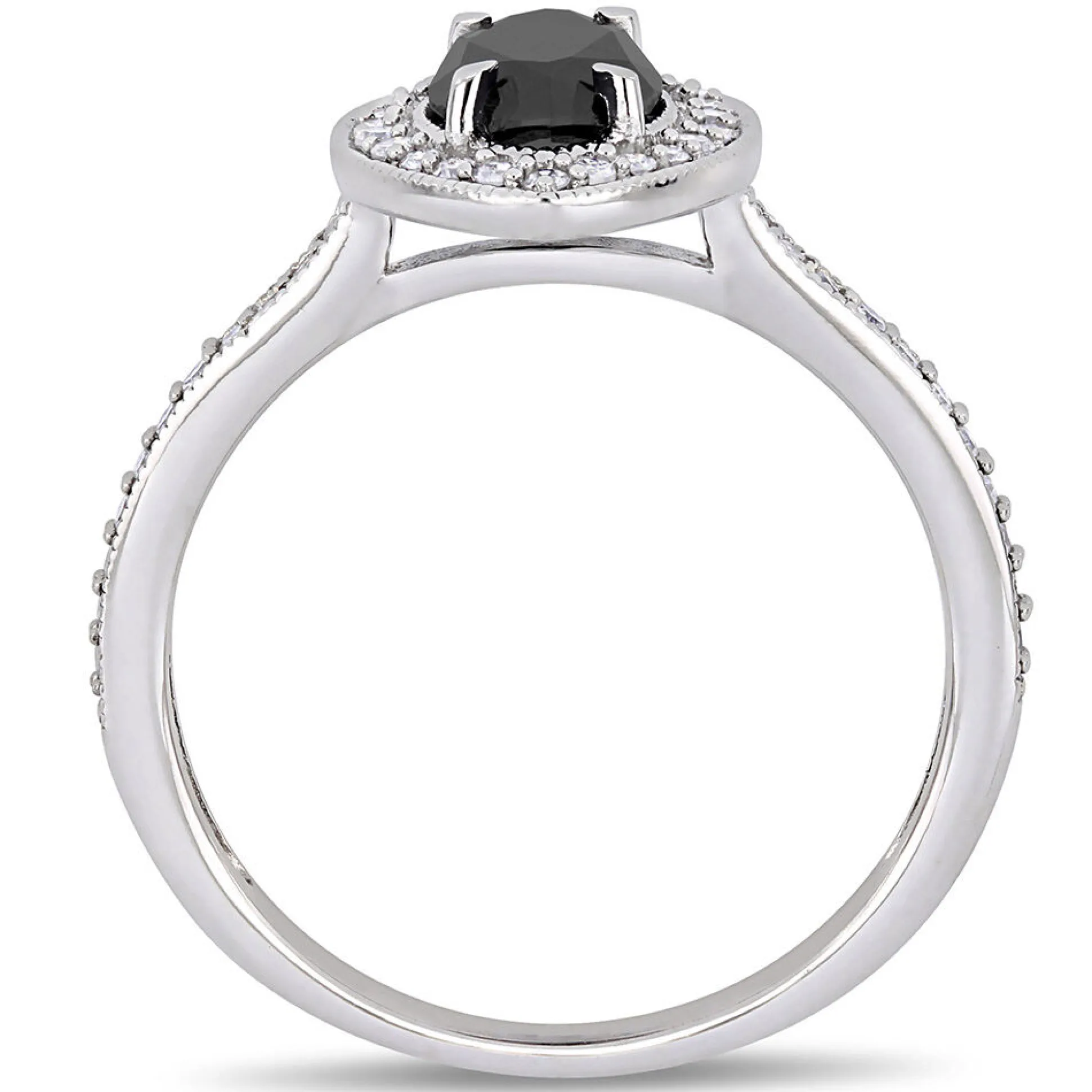 1 1/4 Ct. Tw. Black & White Diamond Ring In 10K White Gold