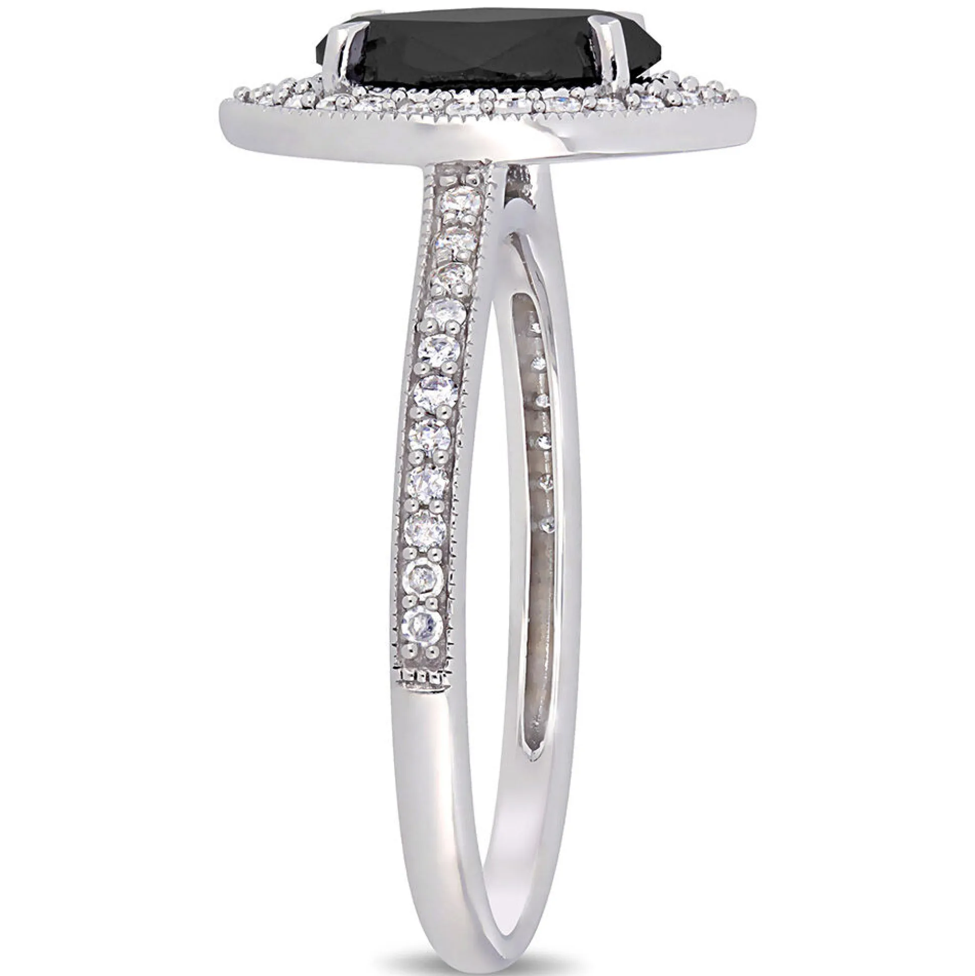 1 1/4 Ct. Tw. Black & White Diamond Ring In 10K White Gold
