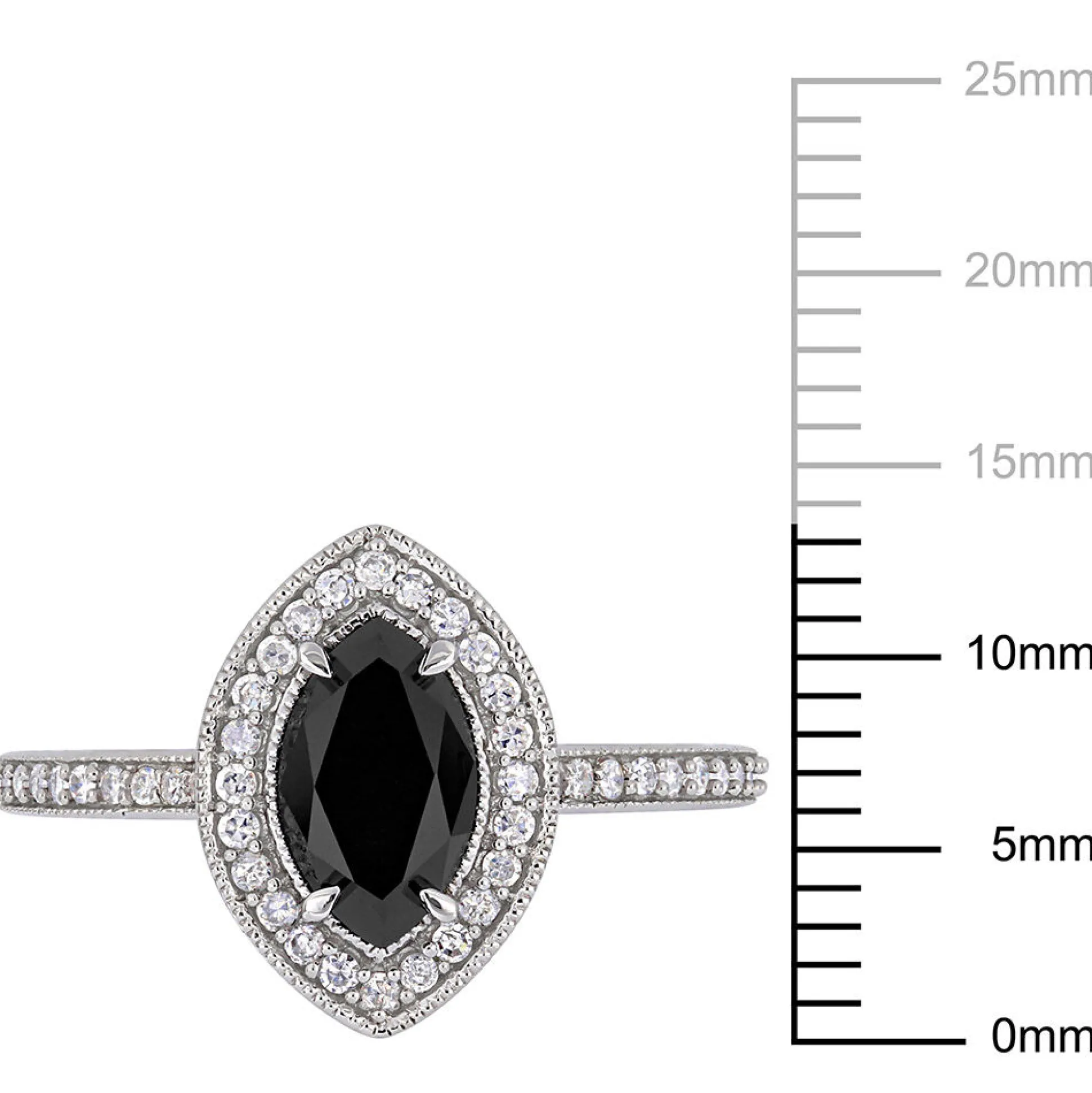 1 1/4 Ct. Tw. Black & White Diamond Ring In 10K White Gold
