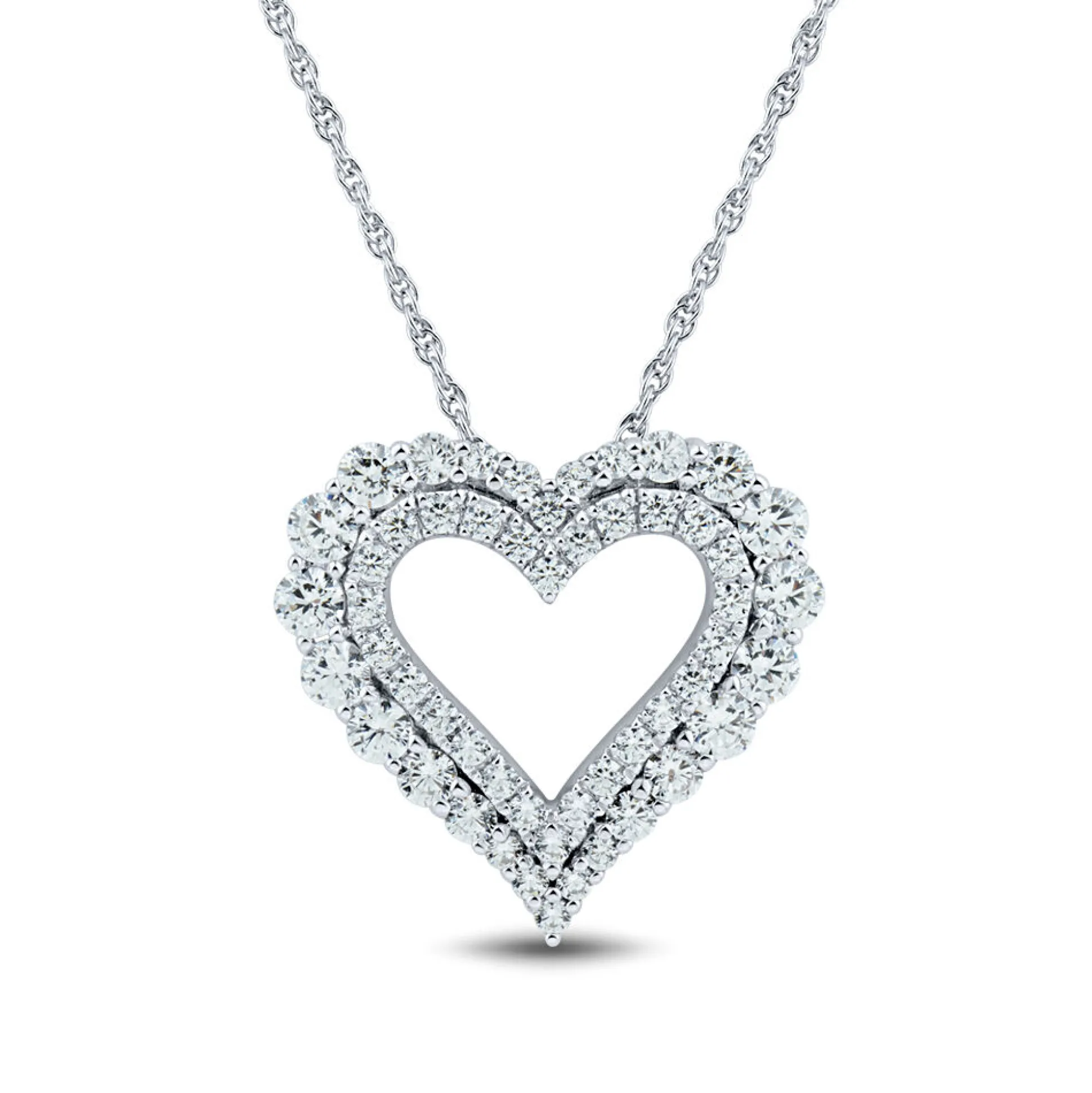 1 1/4 Ct. Tw. Lab Grown Diamond Heart Pendant In 14K White Gold