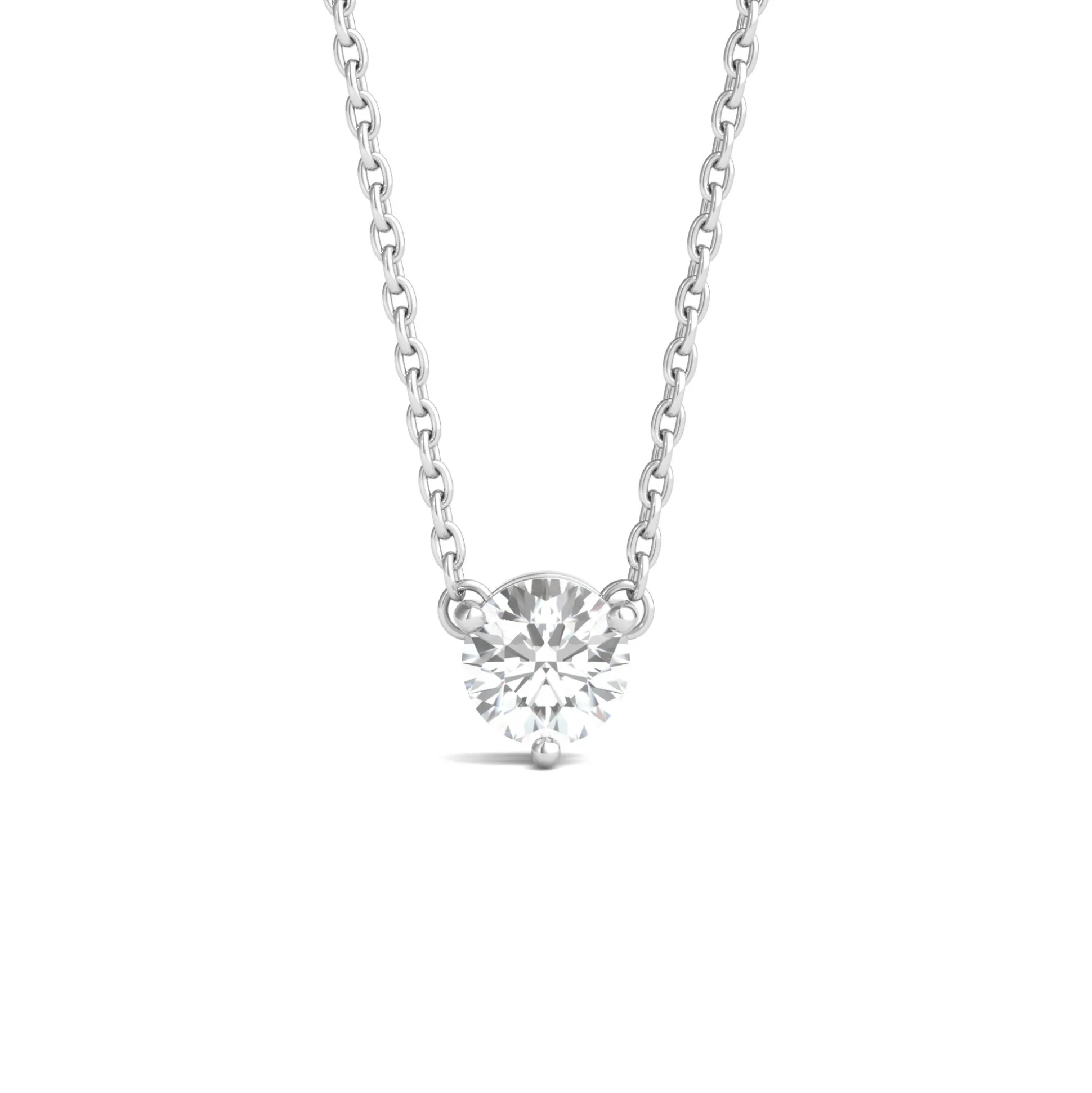 1/3 Carat Lab Grown Diamond Round Solitaire Pendant In 10K White Gold