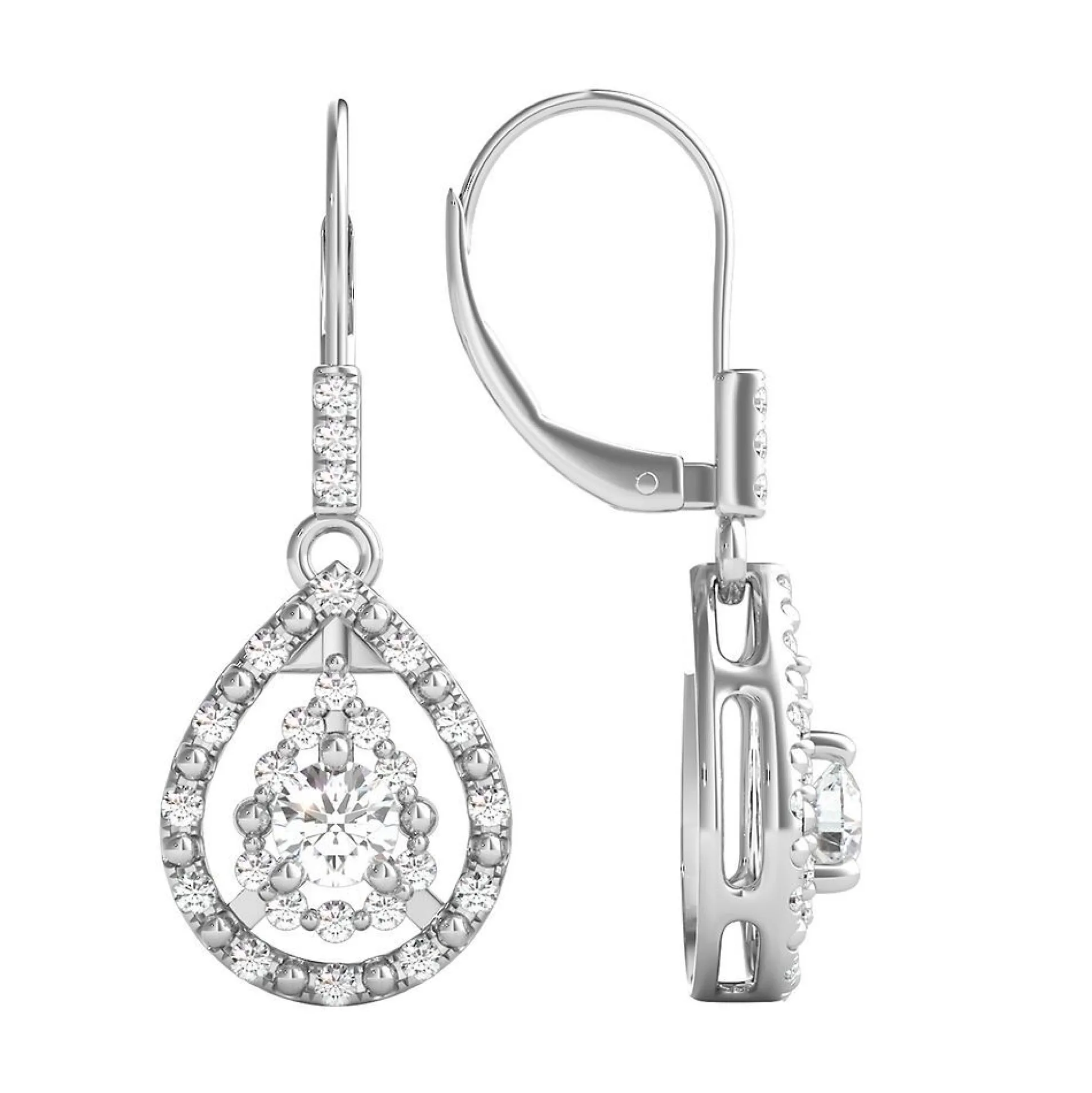 1/3 Ct. Tw. Diamond Dangle Earrings In 10K White Gold
