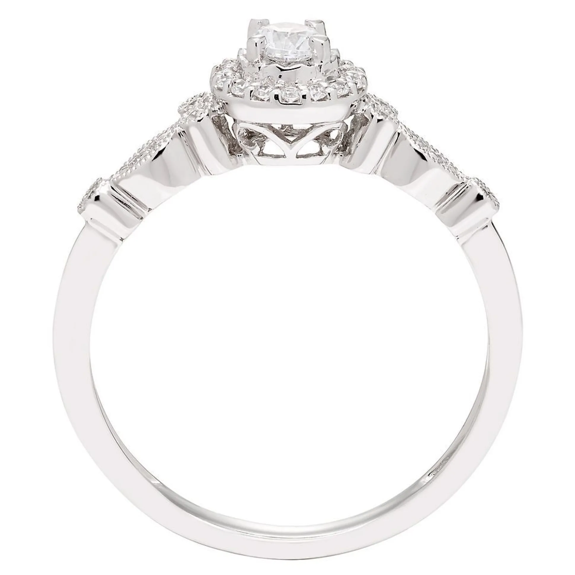 1/7 Ct. Tw. Diamond Halo Promise Ring In 10K White Gold