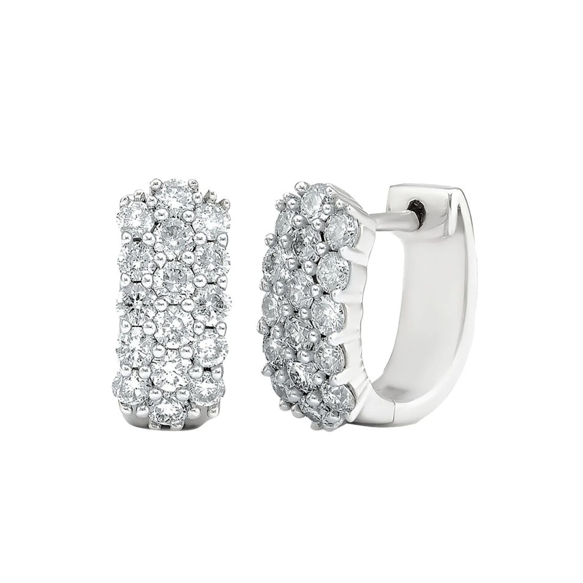 1 Ct. Tw. Diamond Hoop Earrings In 14K White Gold