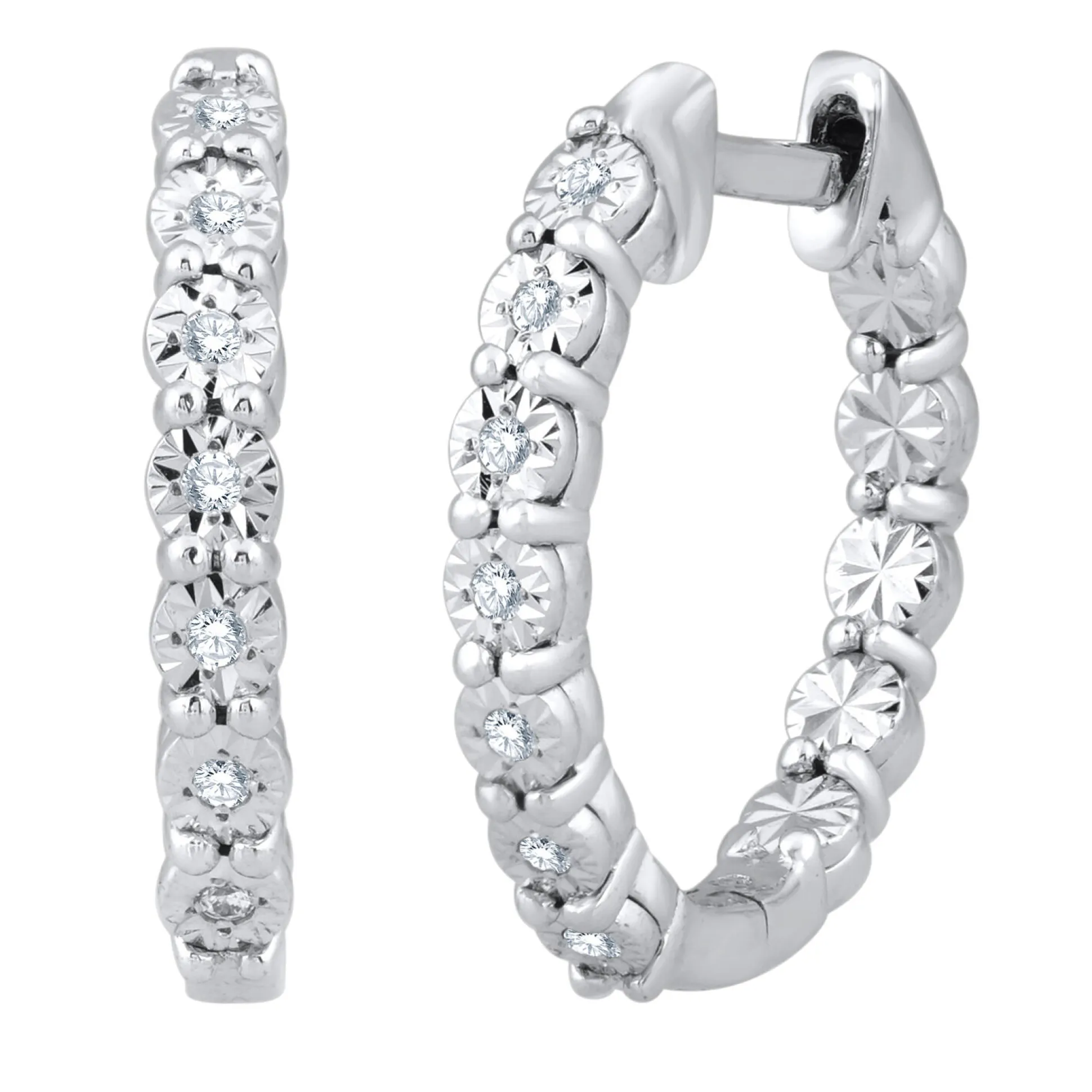 1/10 Ct. Tw. Diamond Hoop Earrings In