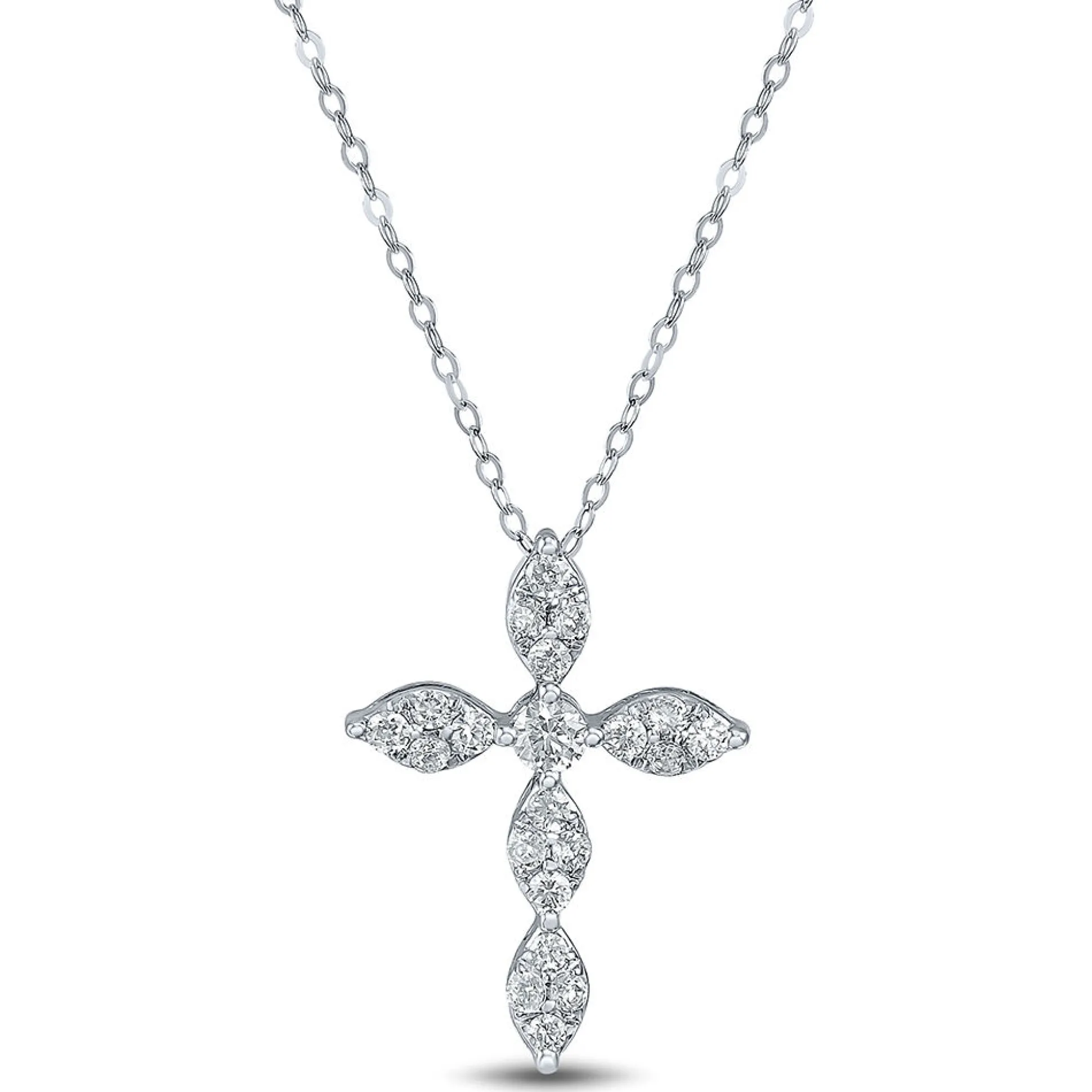 5/8 Ct. Tw. Lab Grown Diamond Cross Pendant In 14K White Gold