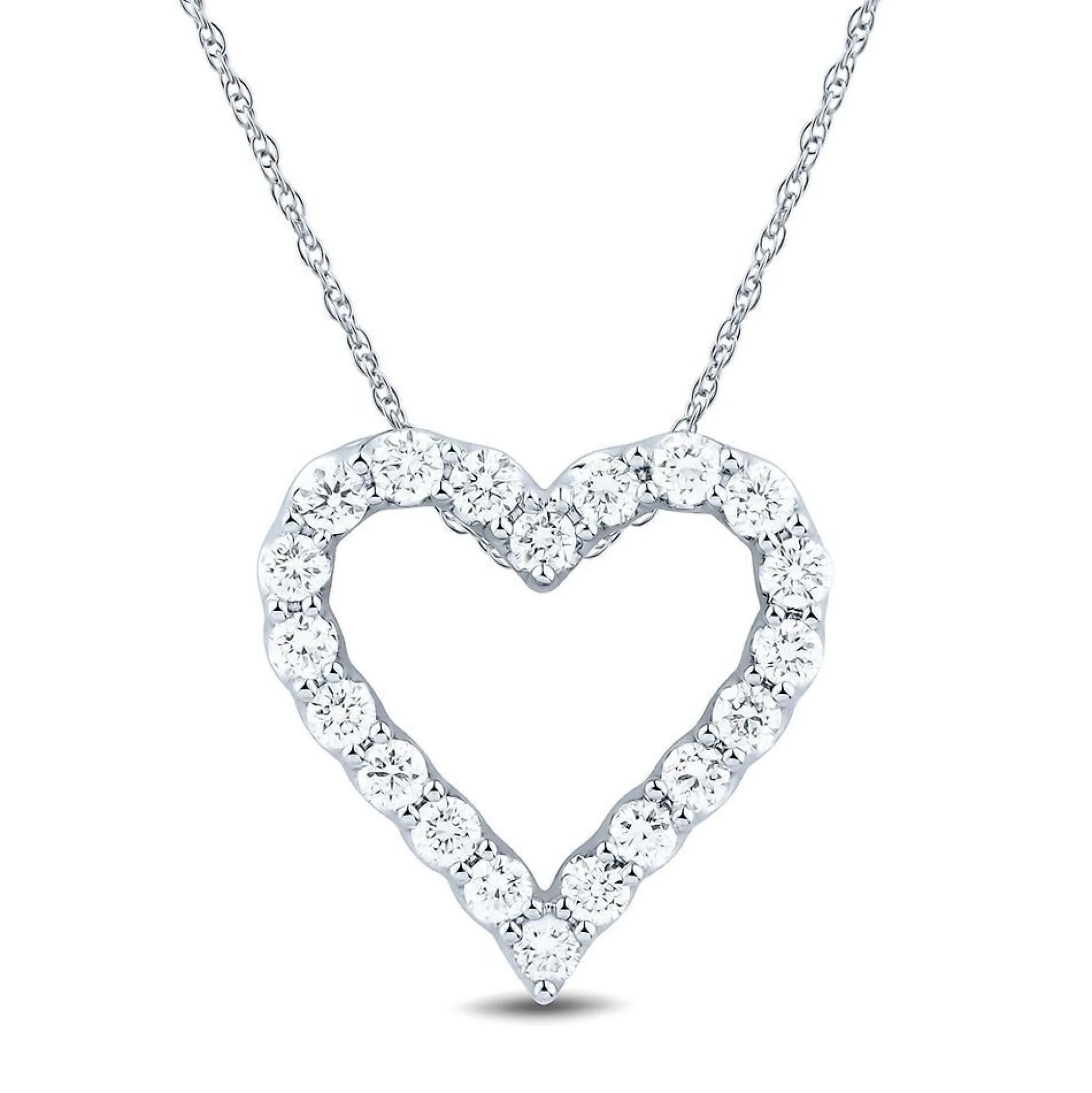 3/4 Ct. Tw. Lab Grown Diamond Heart Pendant In 14K White Gold