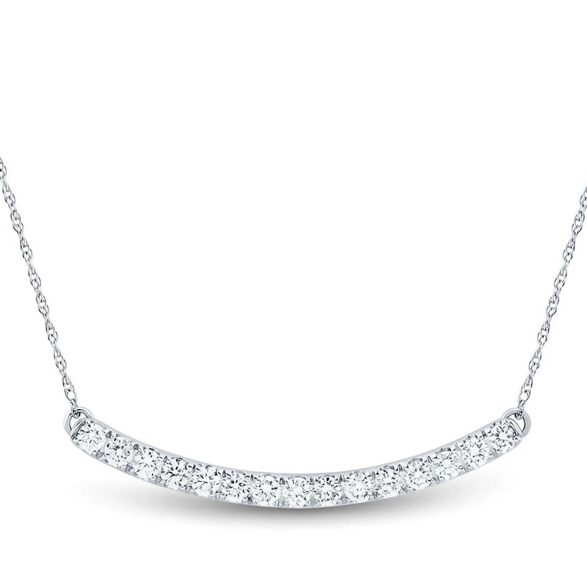 3/8 Ct. Tw. Lab Grown Diamond Bar Necklace In 14K White Gold