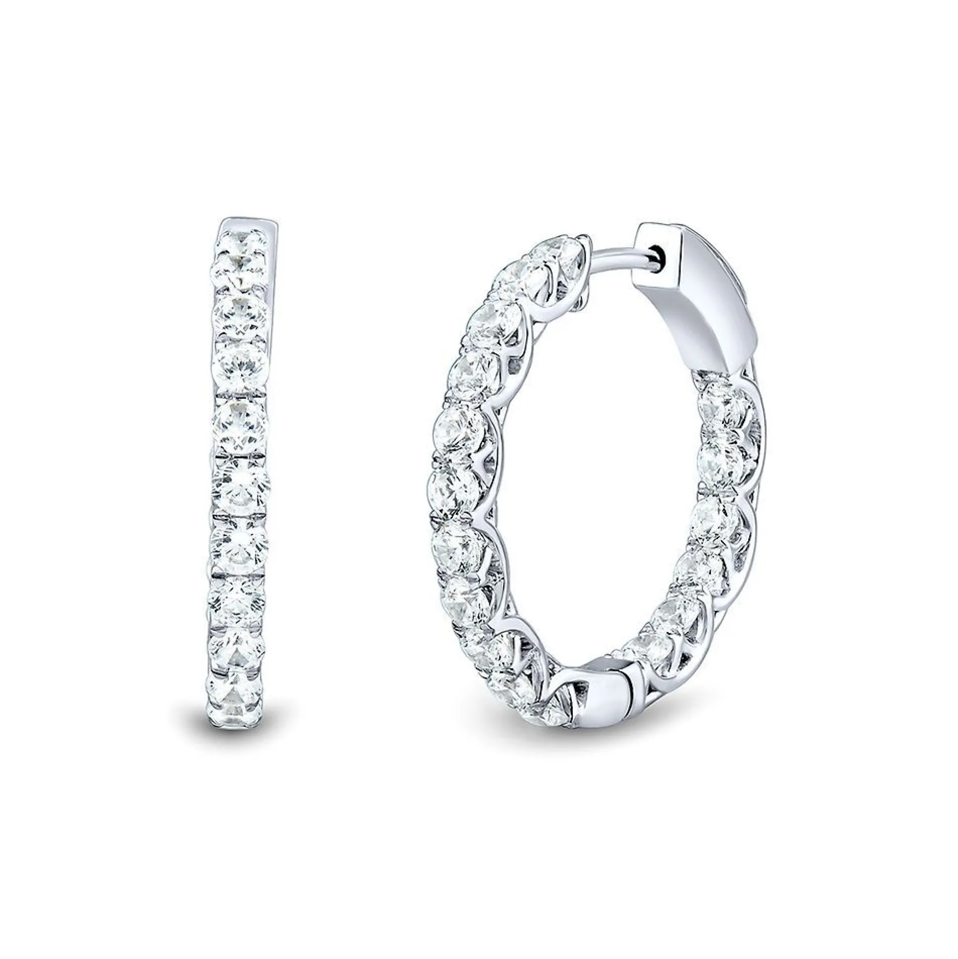 2 Ct. Tw. Lab Grown Diamond Inside-Out Hoop Earrings In