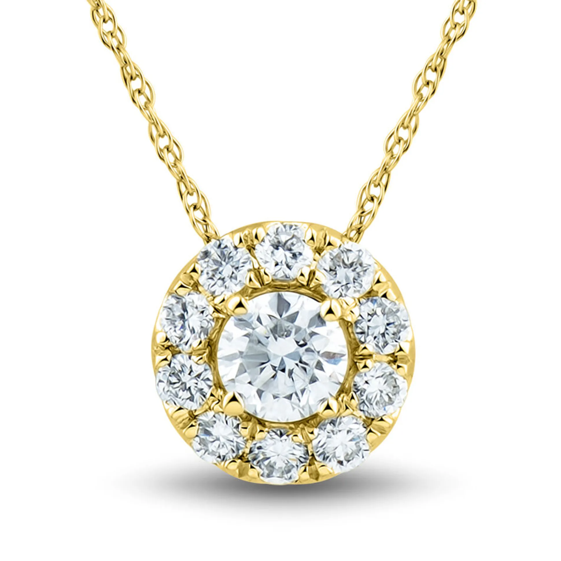 1/4 Ct. Tw. Lab Grown Diamond Halo Pendant In 14K Gold