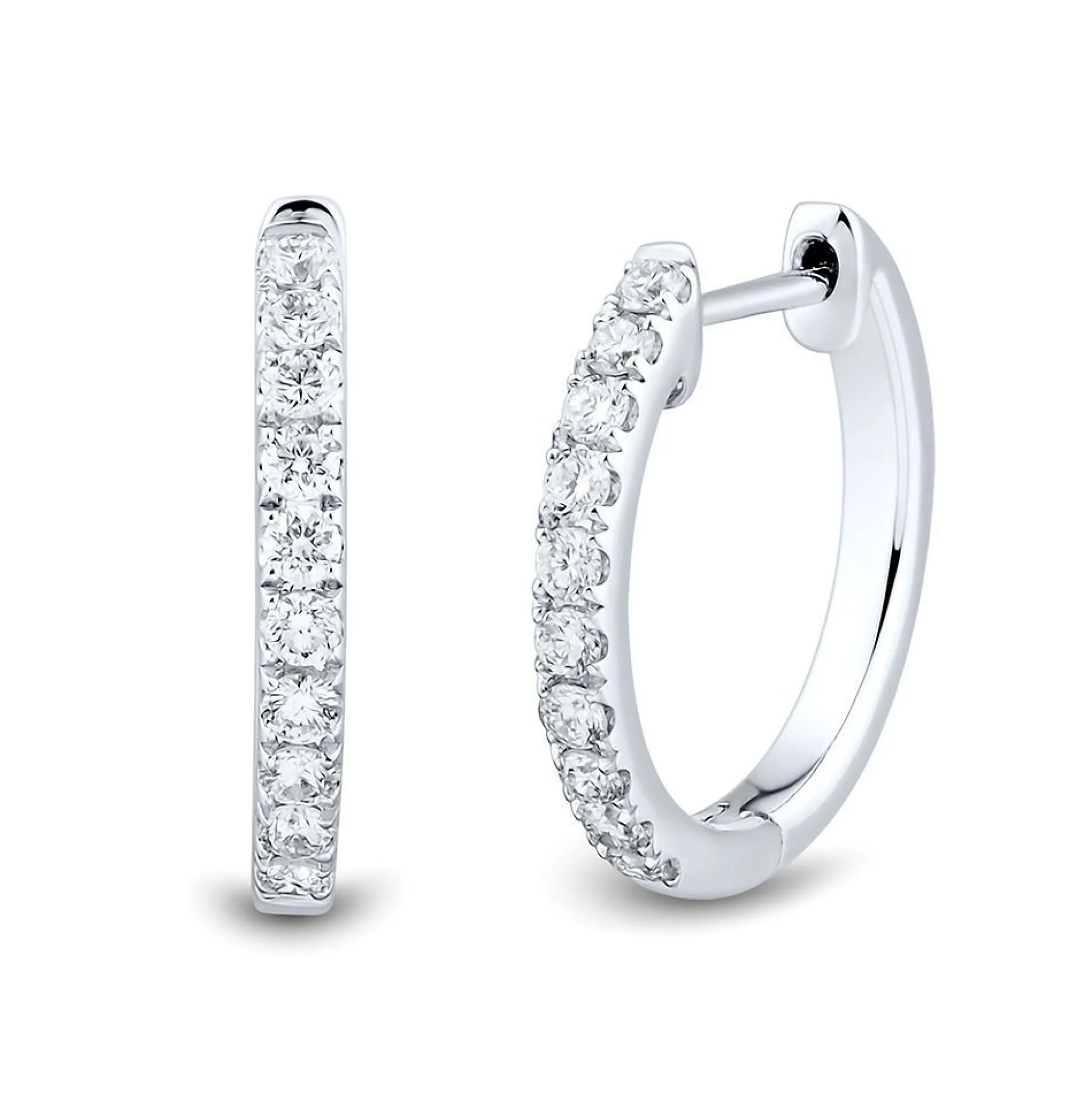 1/4 Ct. Tw. Lab Grown Diamond Hoop Earrings In 14K White Gold