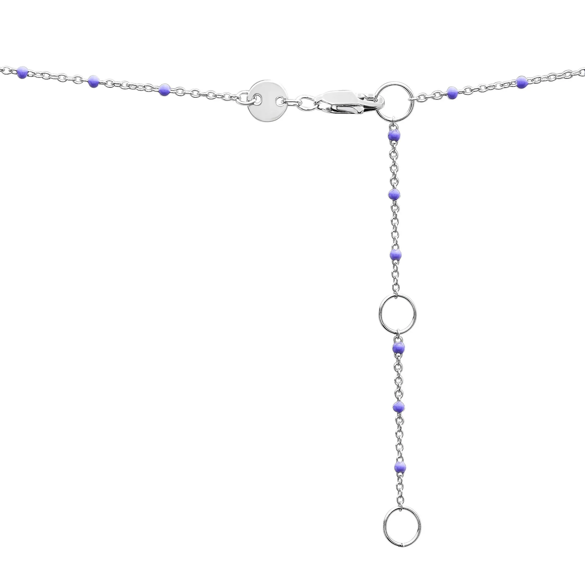 Amethyst And Beaded Enamel Necklace In Sterling Silver