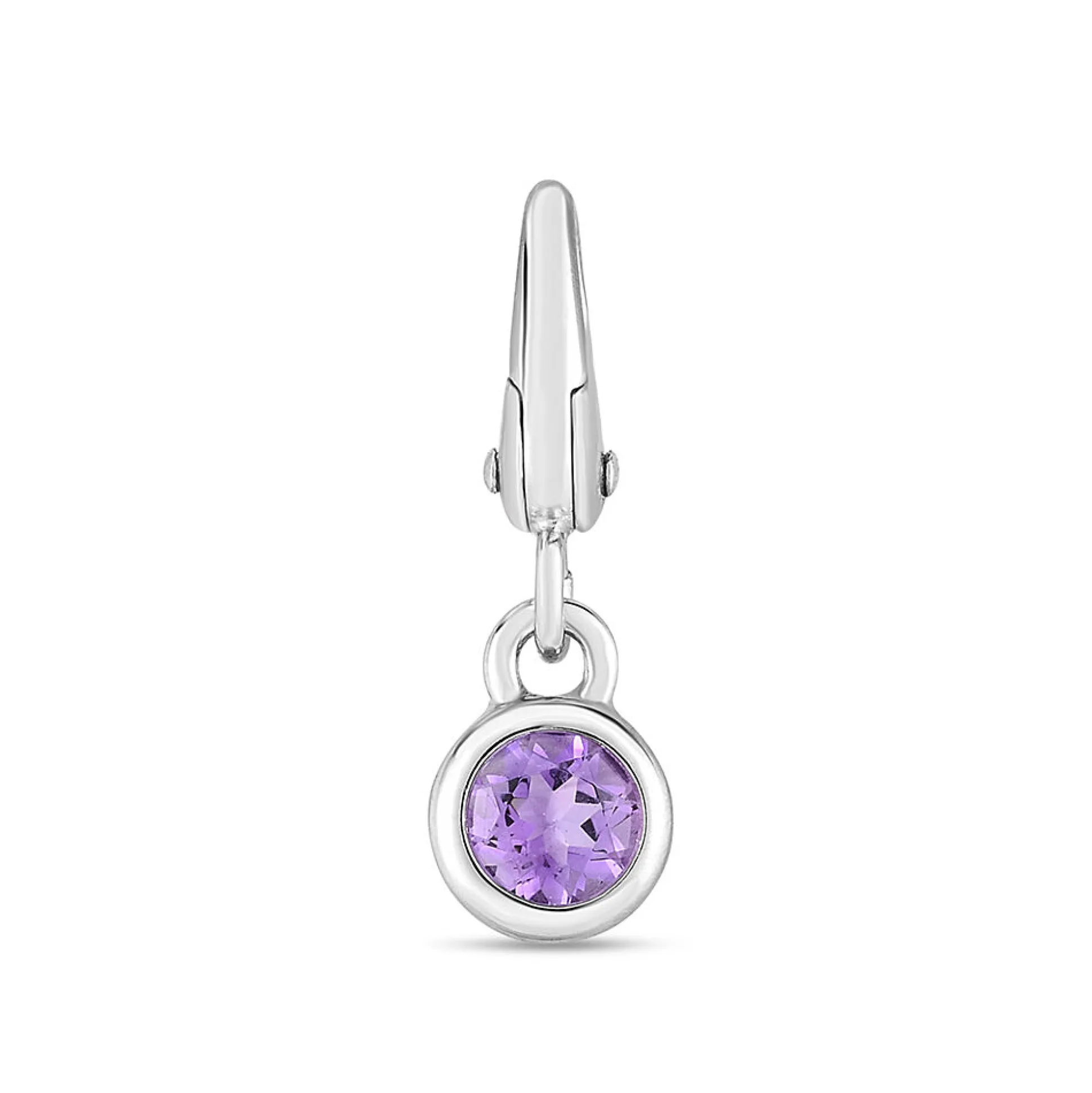 Amethyst Birthstone Charm In Sterling Silver