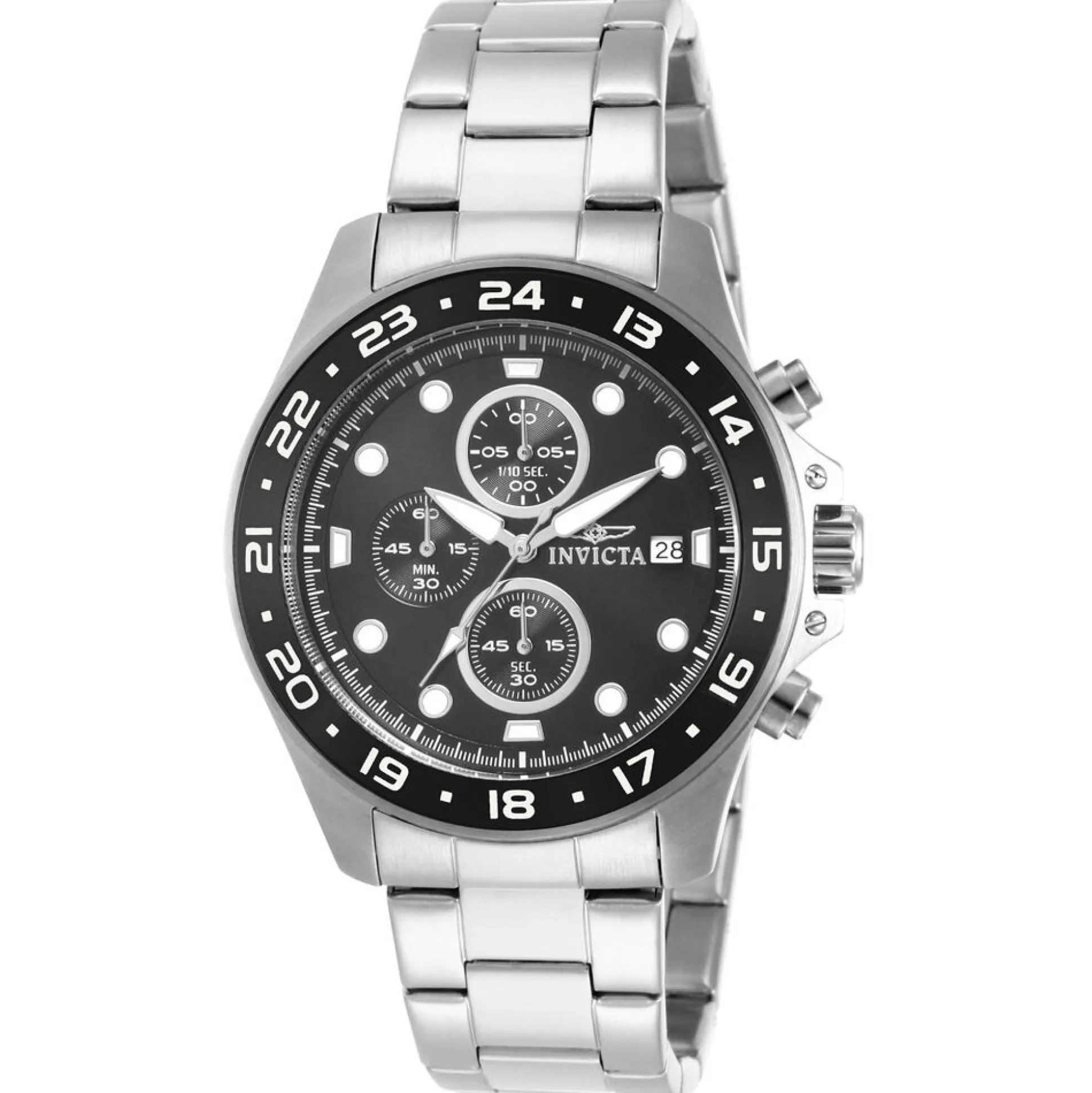 Black Chronograph Men's Watch In Stainless Steel