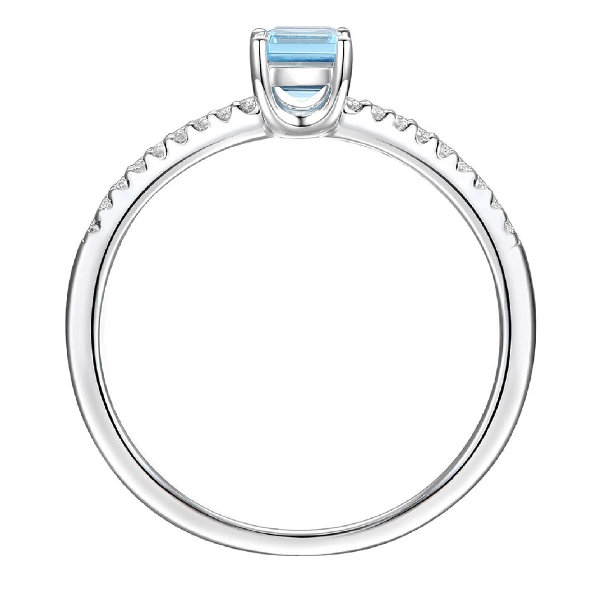 Blue Topaz And Lab Created White Sapphire Ring In Sterling Silver