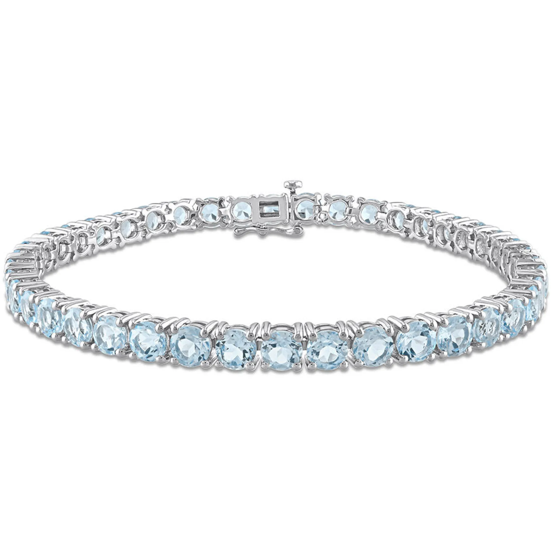 Blue Topaz Bracelet In Sterling Silver