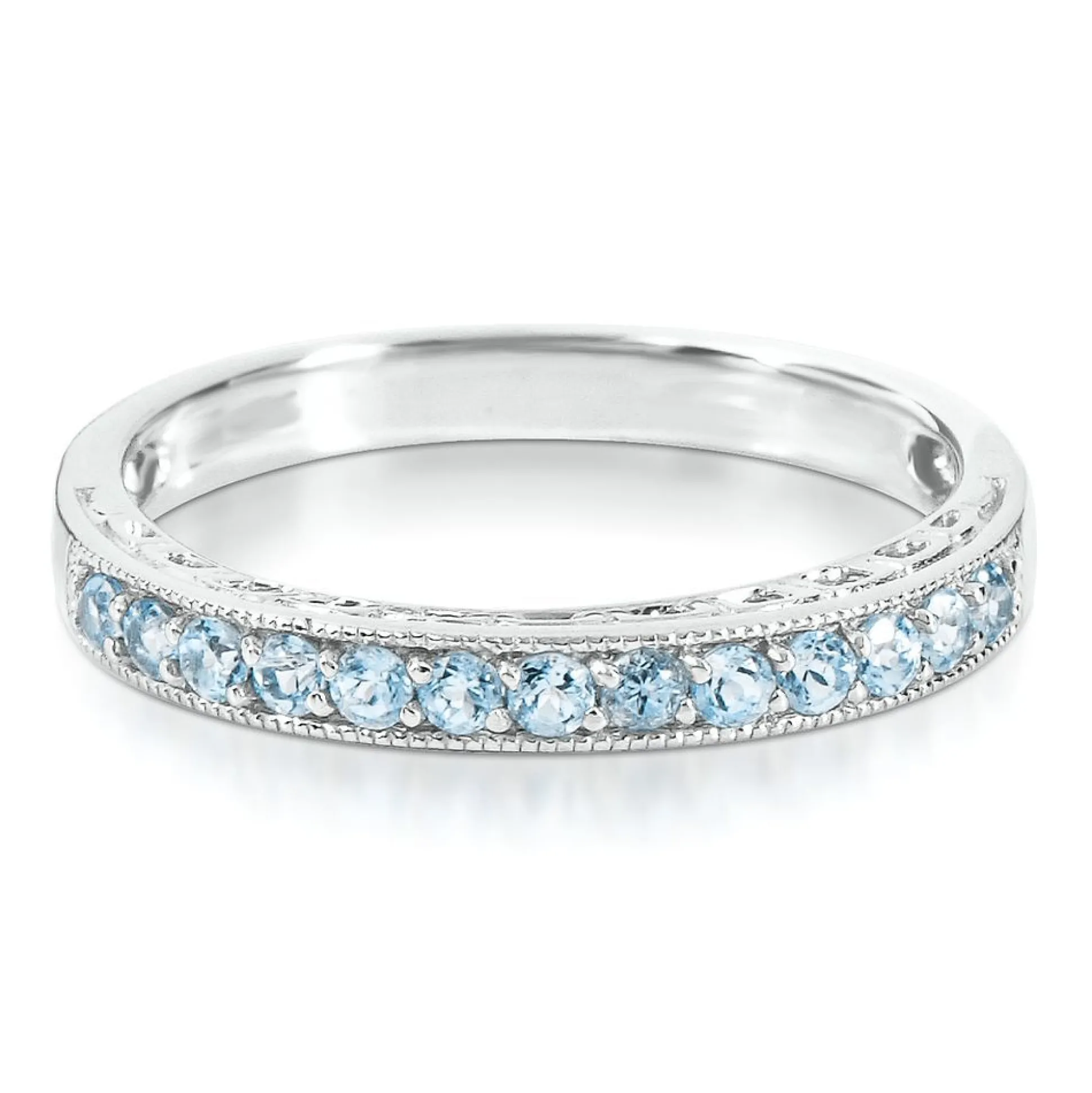 Blue Topaz Stacking Ring In Sterling Silver