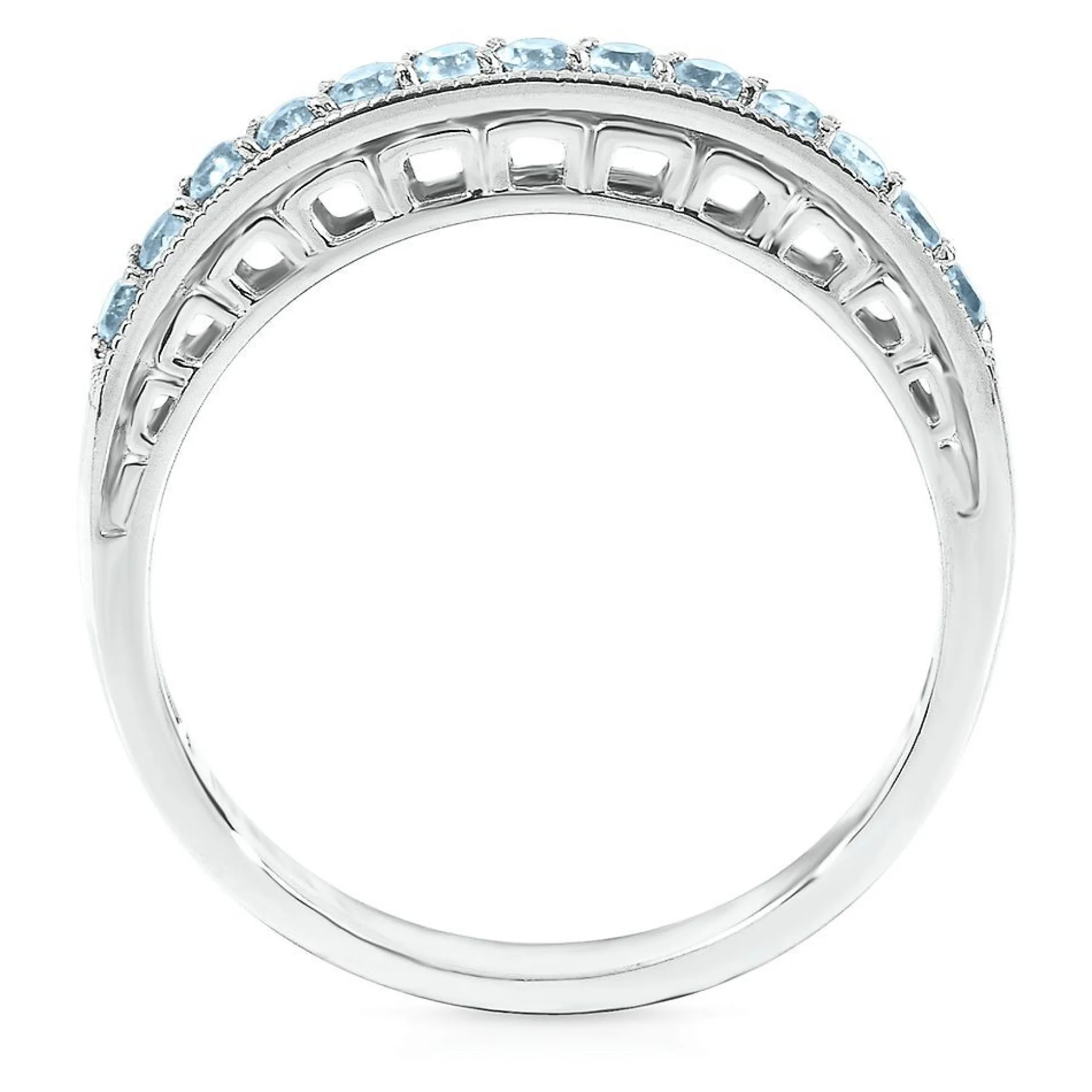 Blue Topaz Stacking Ring In Sterling Silver