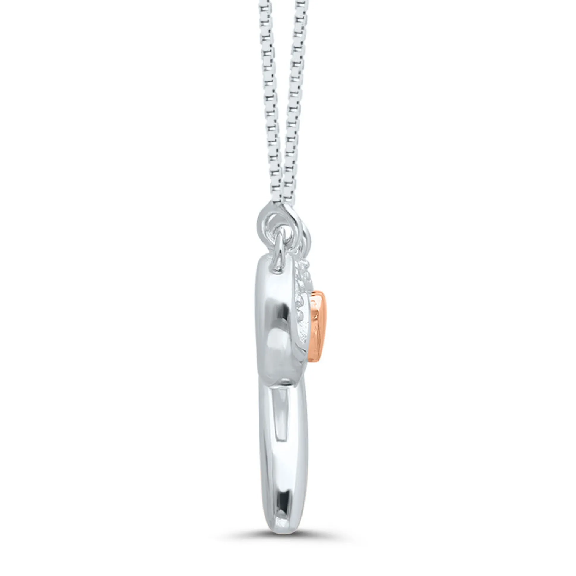 Bow Pendant With Diamond Accents In Sterling Silver