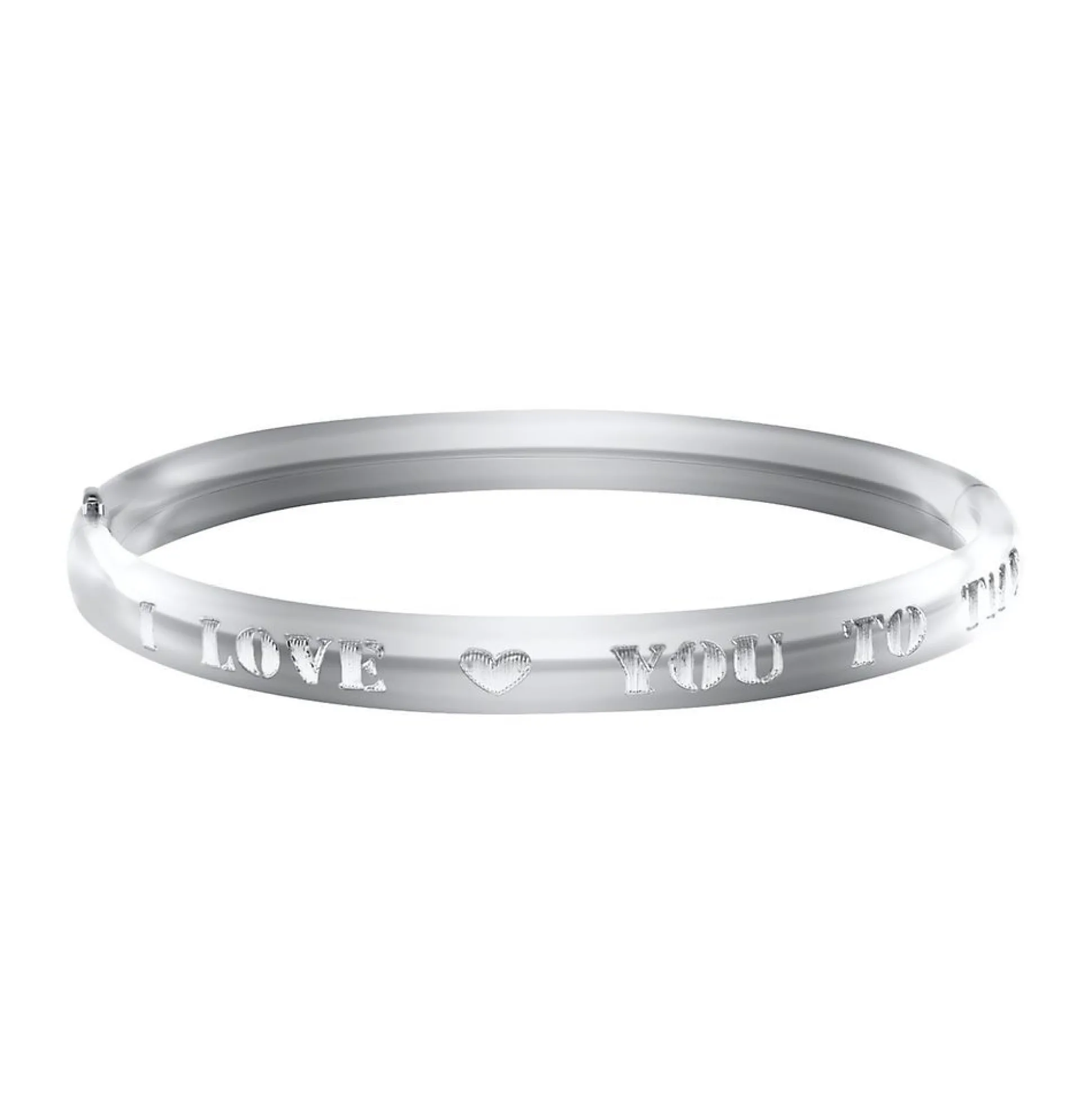 Children's "I You To The Moon And Back" Bangle Bracelet In Sterling Silver