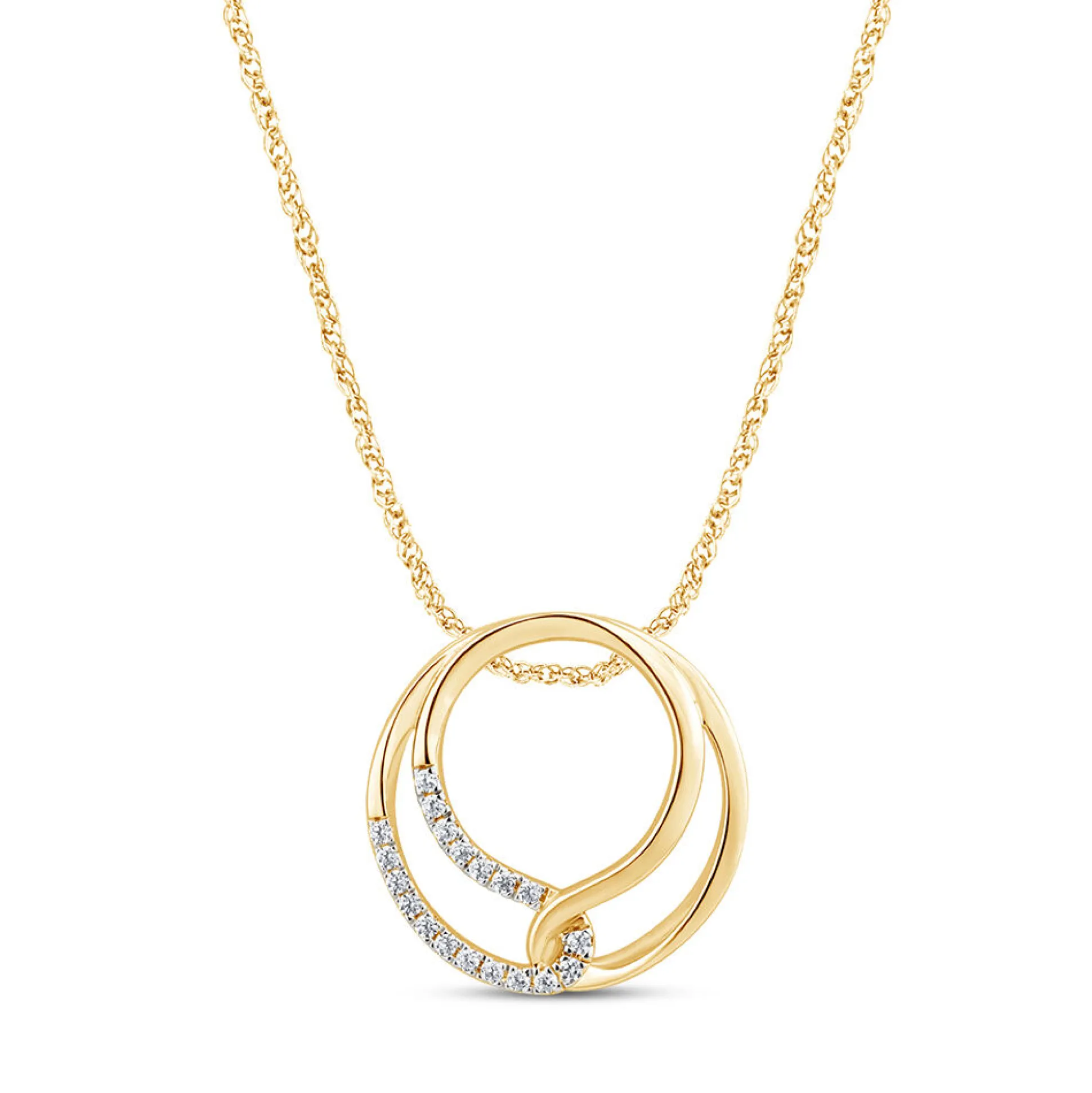 Circle Pendant In 10K Yellow Gold (1/10 Ct. Tw.)