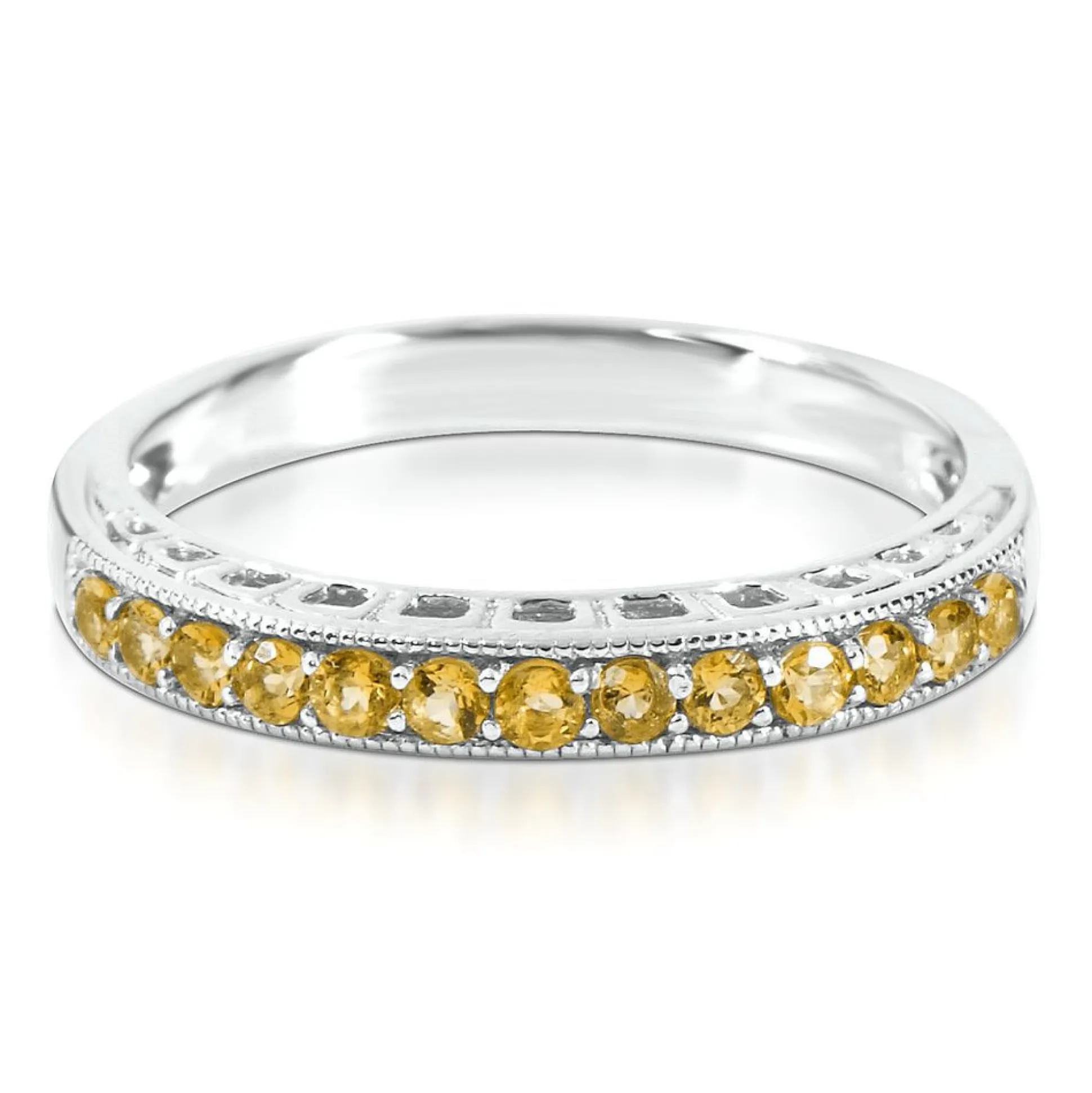 Citrine Stack Ring In Sterling Silver