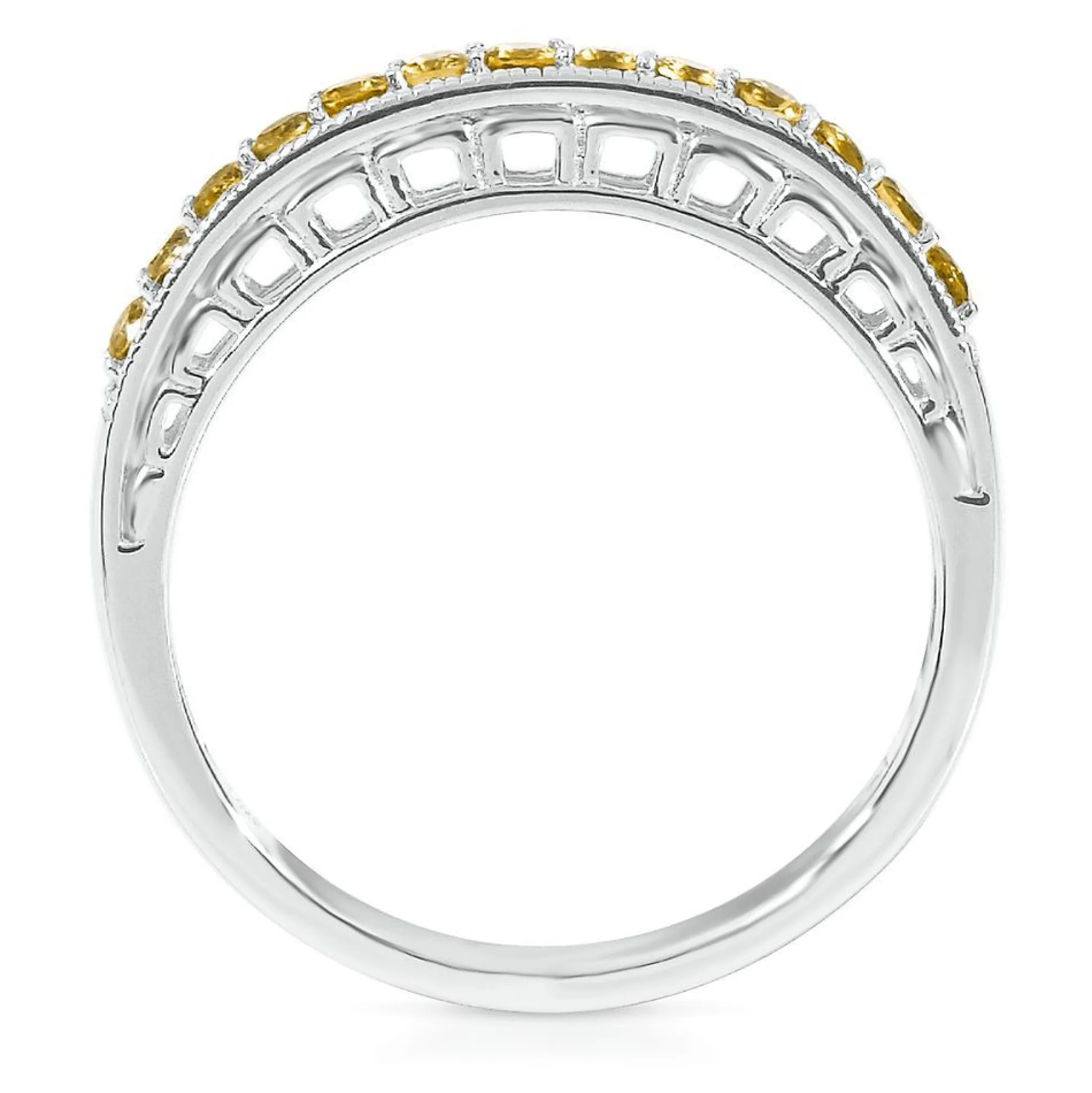 Citrine Stack Ring In Sterling Silver