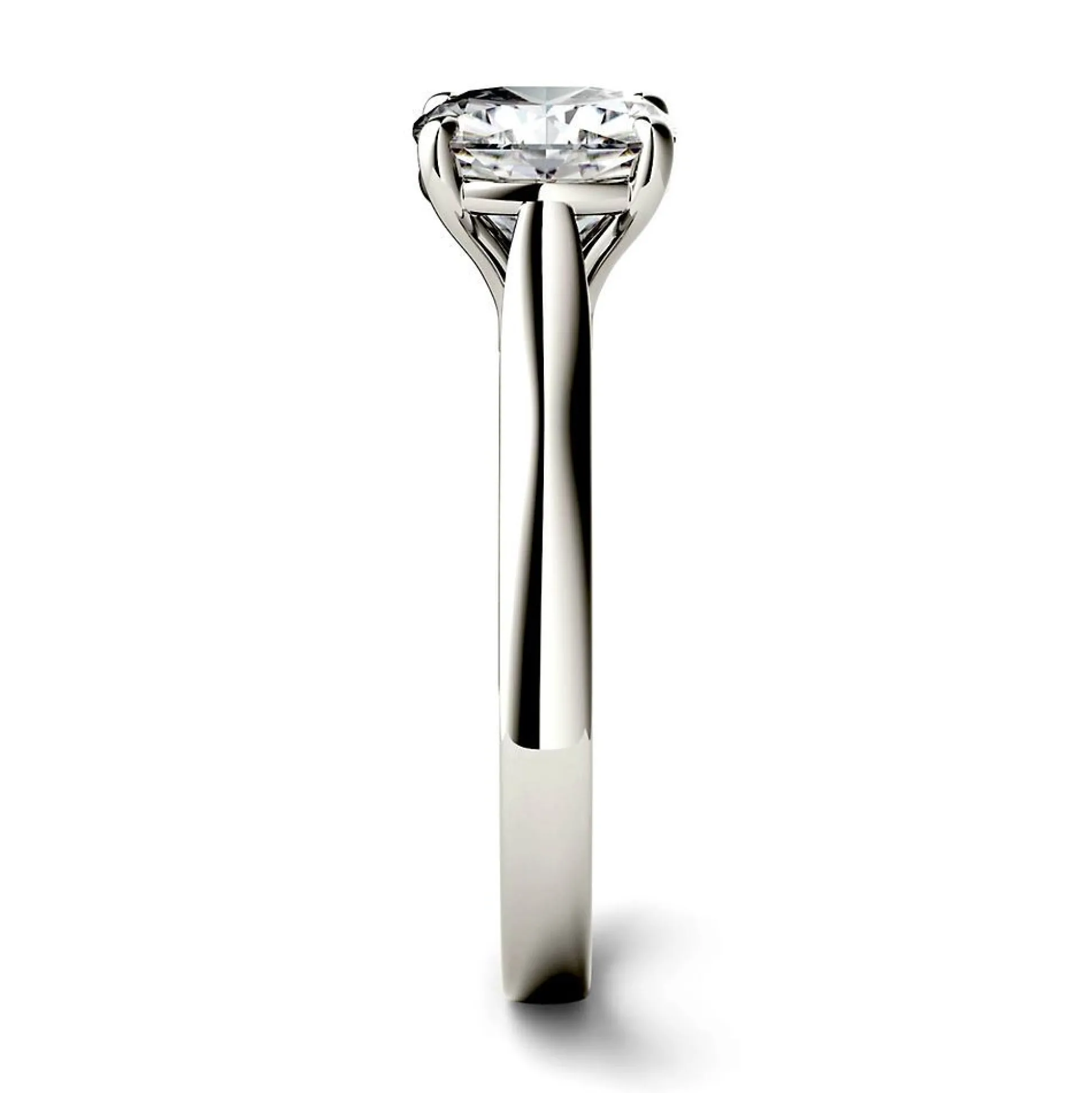 Cushion-Cut Moissanite Solitaire Ring In 14K White Gold (2 Ct.)