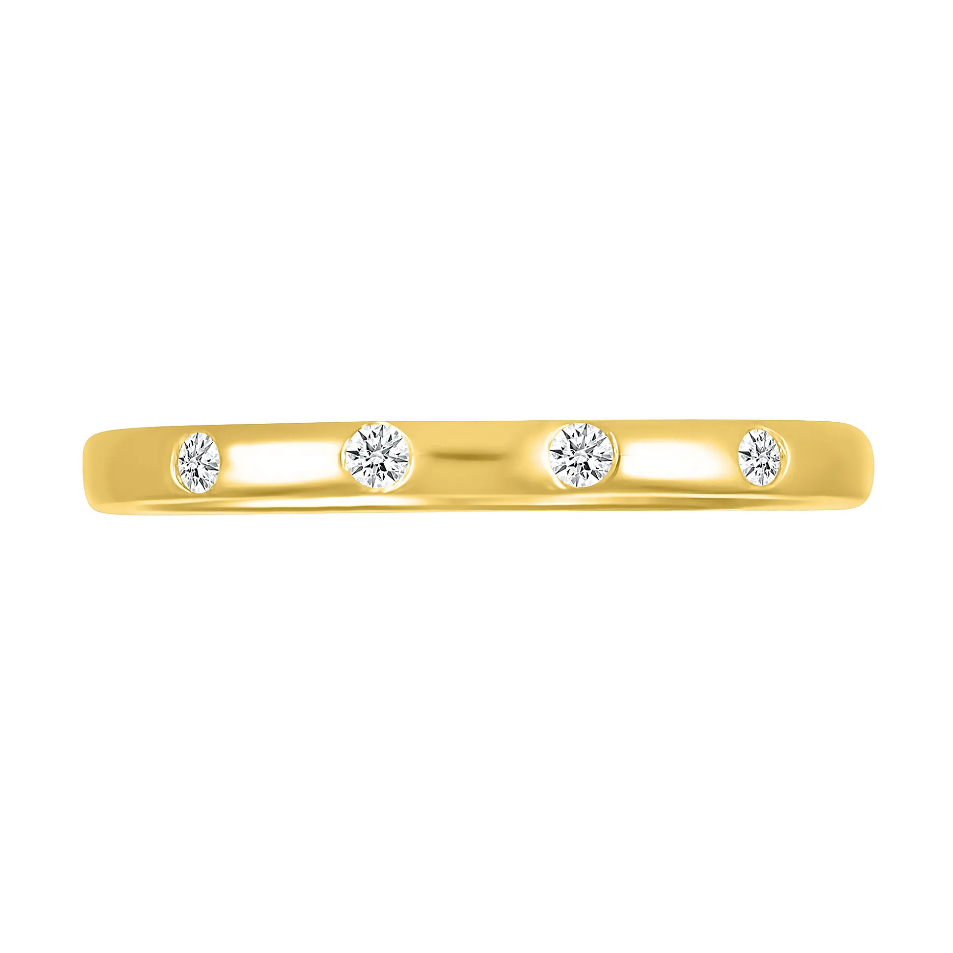 Diamond Accent Burnished Band In 10K Yellow Gold