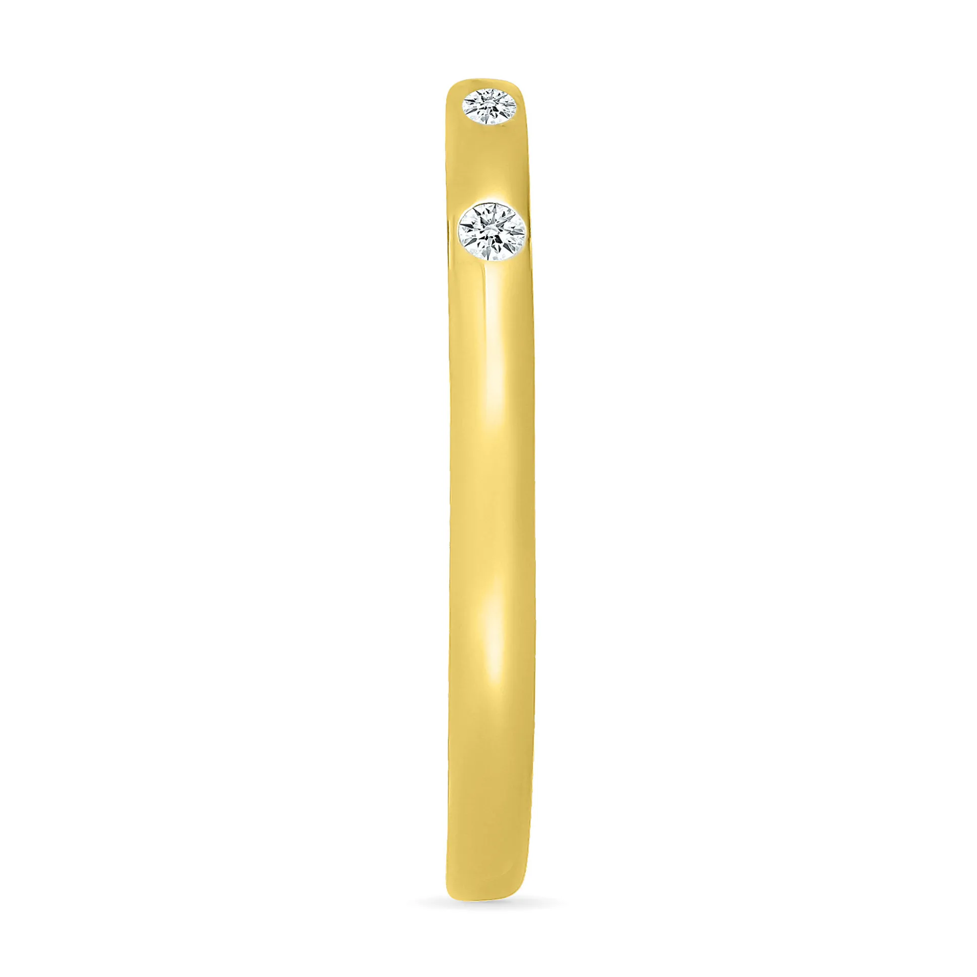 Diamond Accent Burnished Band In 10K Yellow Gold