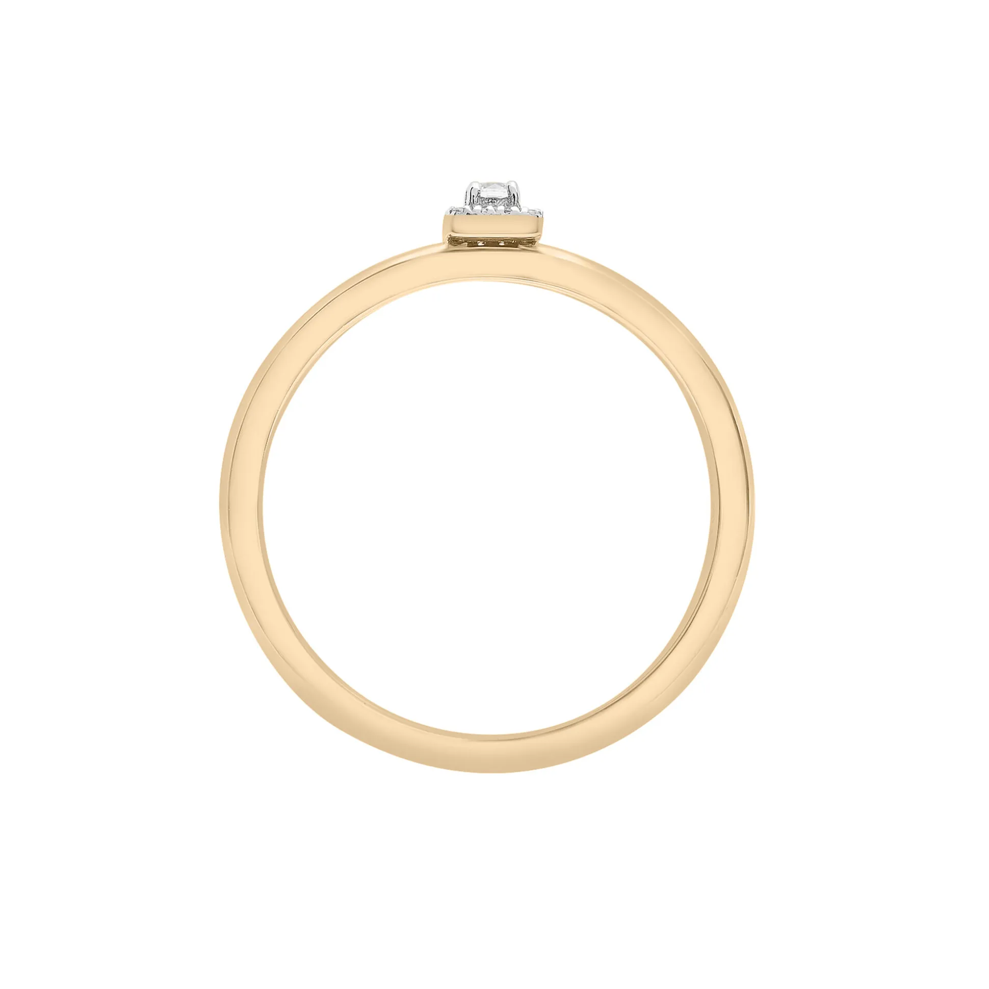 Diamond Accent Cushion Halo Ring In 14K Yellow Gold