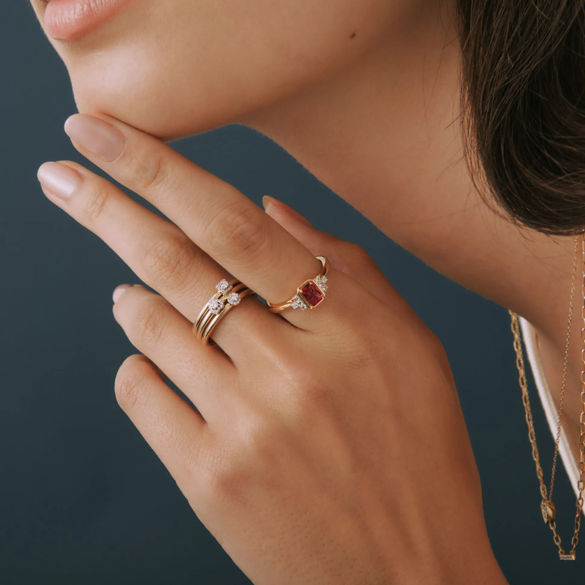 Diamond Accent Cushion Halo Ring In 14K Yellow Gold