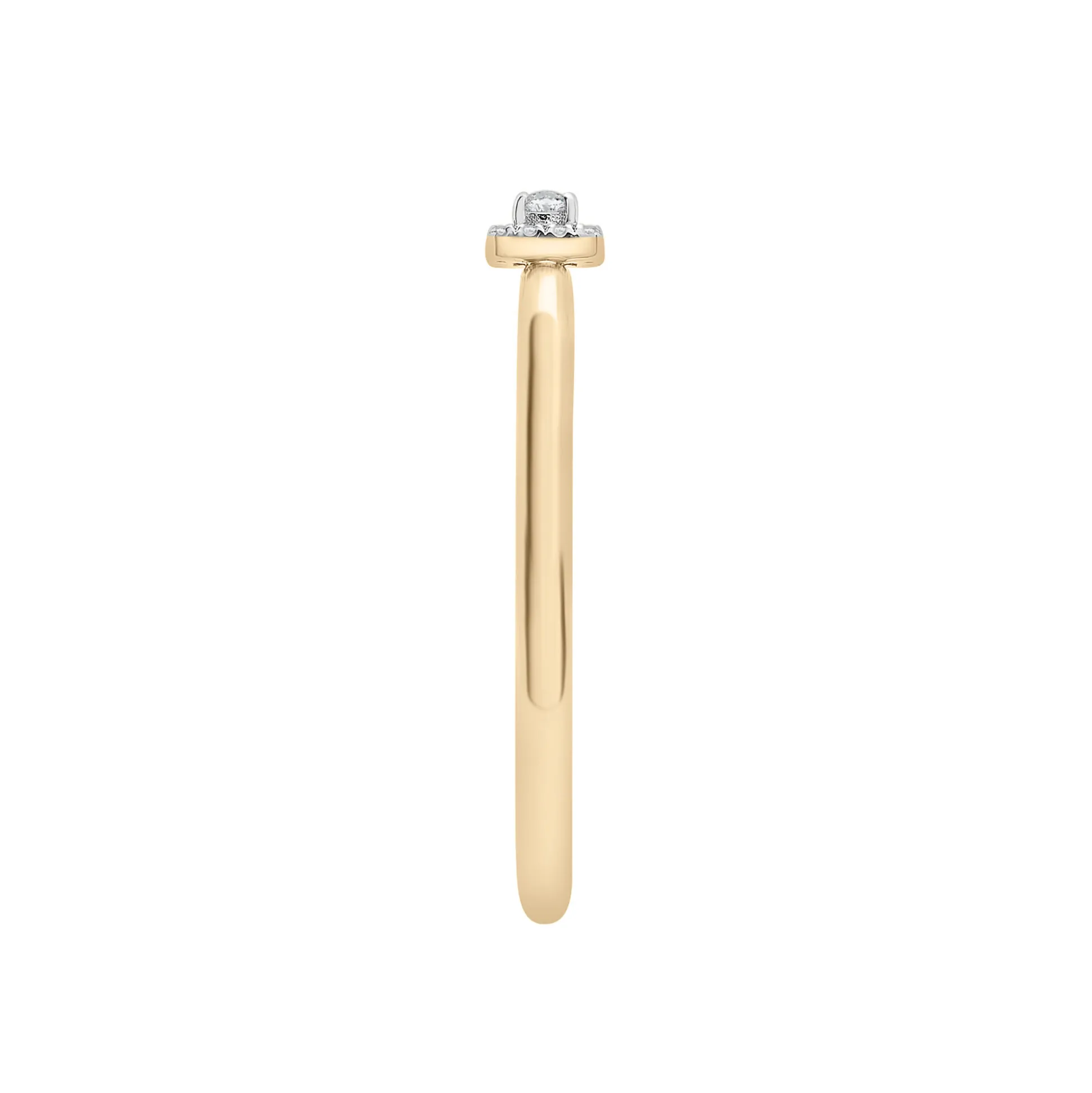 Diamond Accent Cushion Halo Ring In 14K Yellow Gold