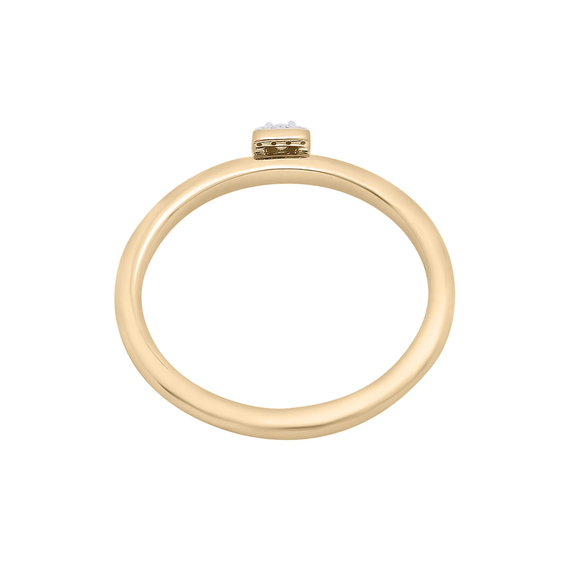 Diamond Accent Cushion Halo Ring In 14K Yellow Gold