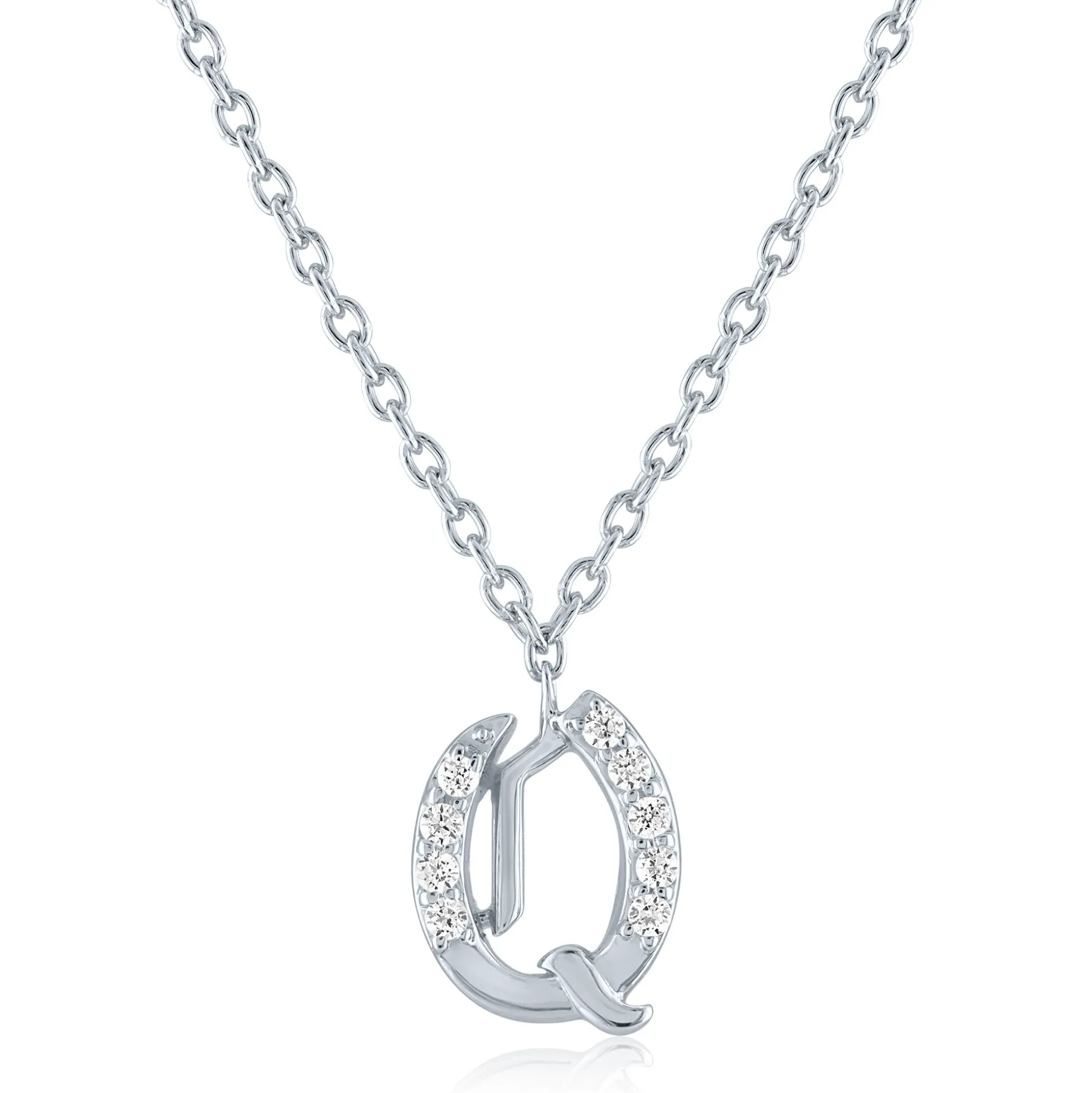 Diamond Accent Gothic Script Initial Pendant In