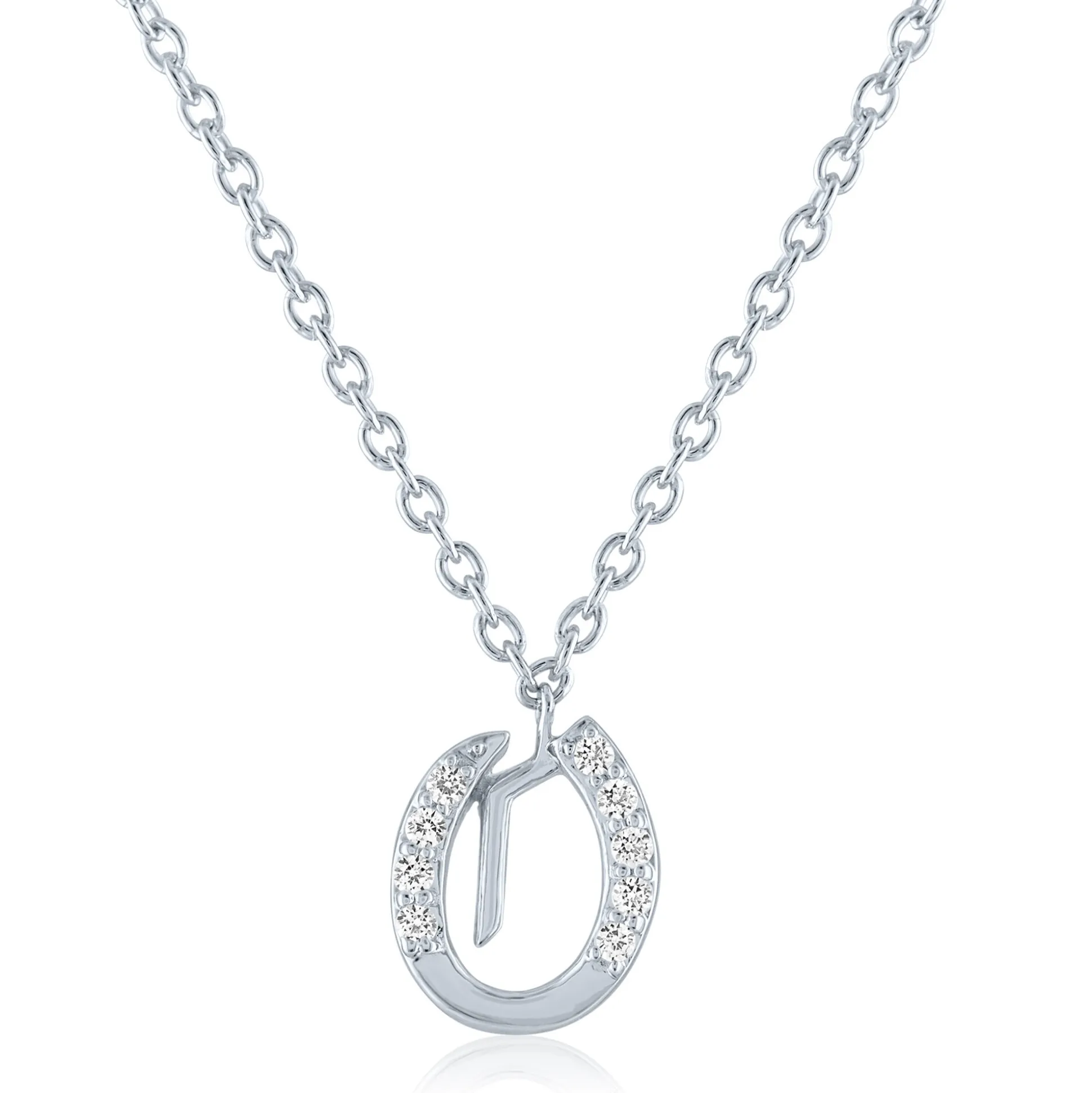 Diamond Accent Gothic Script Initial Pendant In