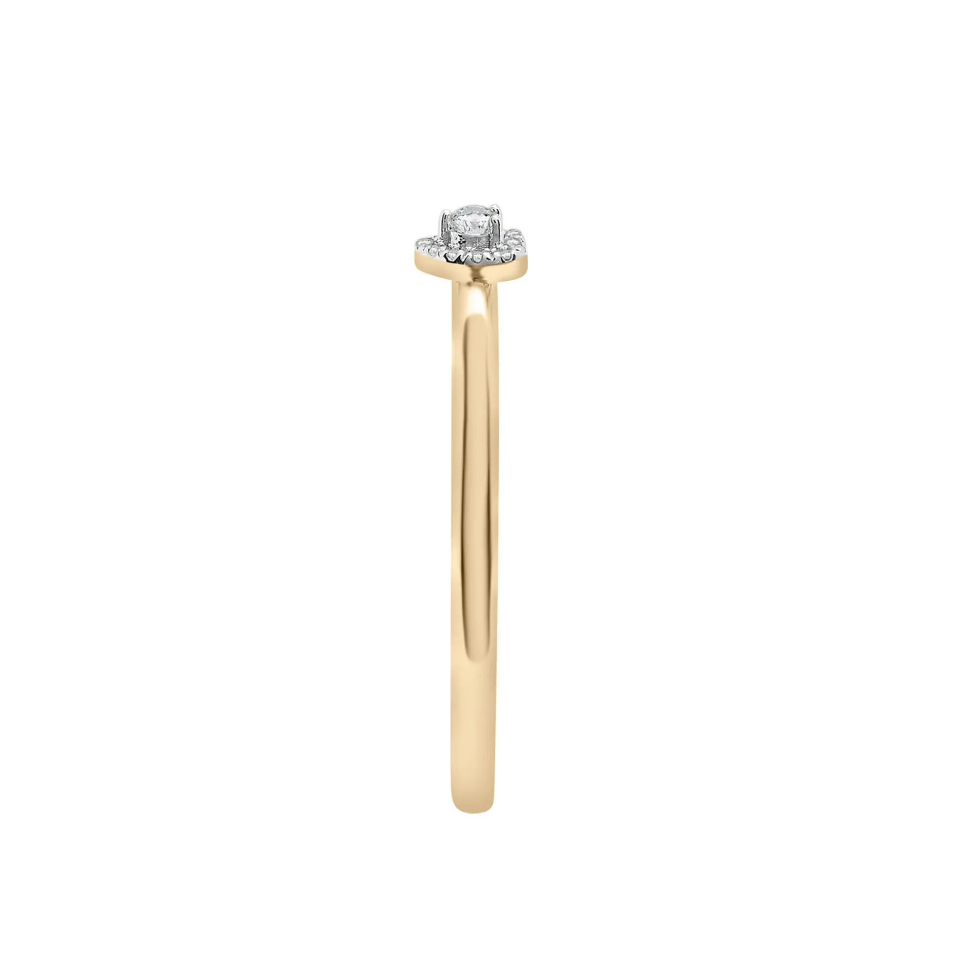Diamond Accent Heart Halo Ring In 14K Yellow Gold