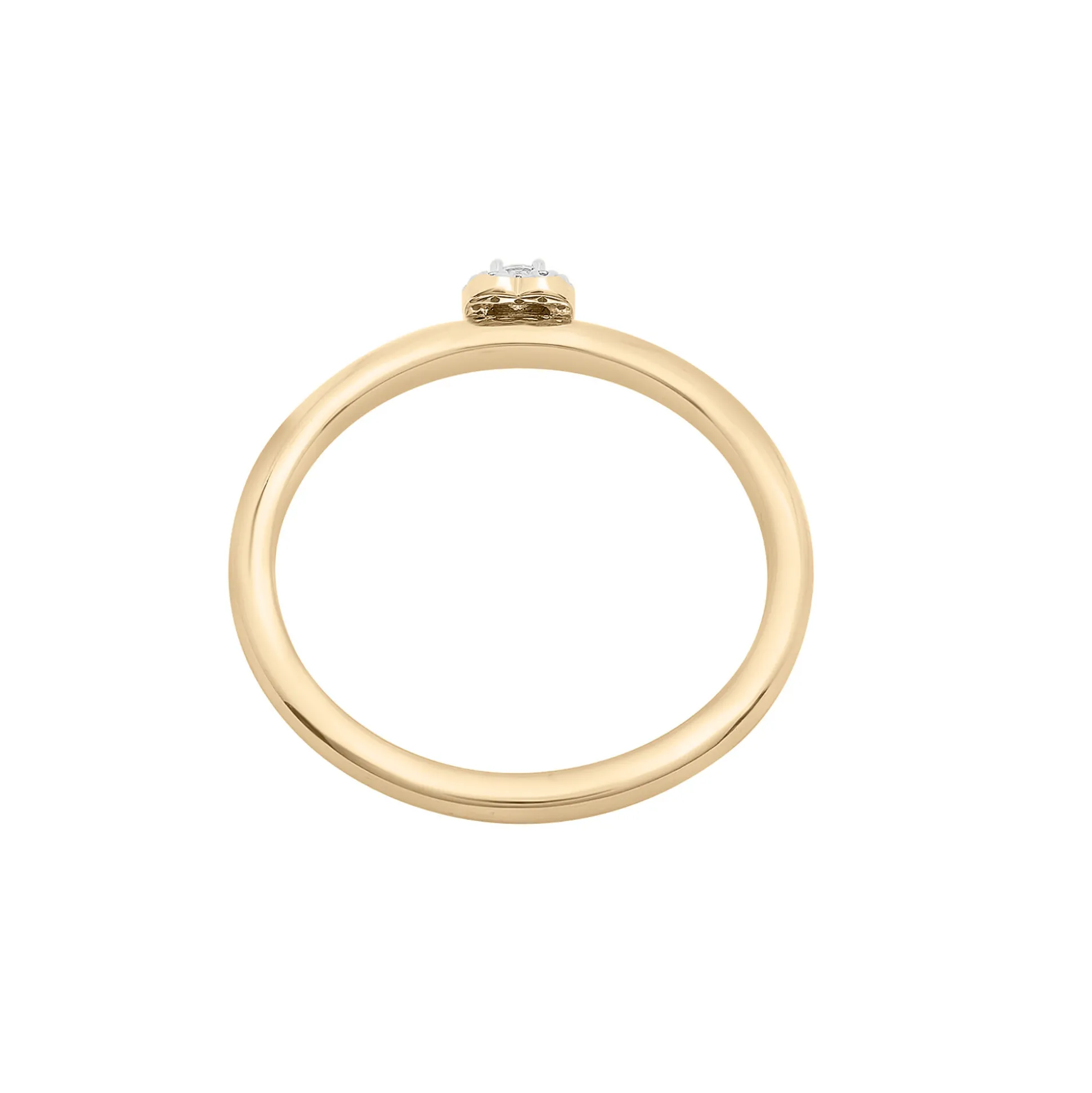 Diamond Accent Heart Halo Ring In 14K Yellow Gold