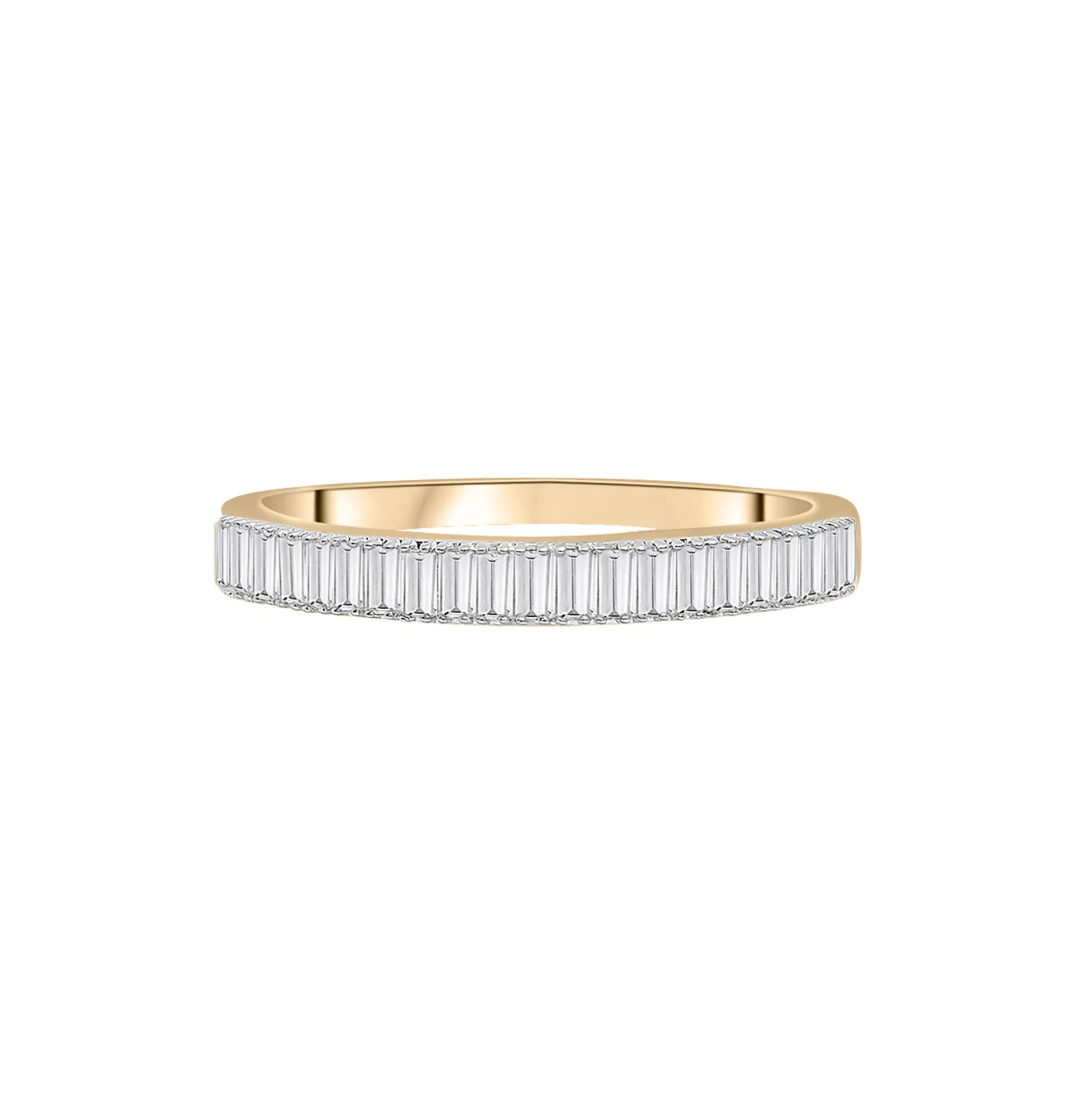 Diamond Baguette Vertical Bar Ring In 14K Yellow Gold (1/3 Ct. Tw.)