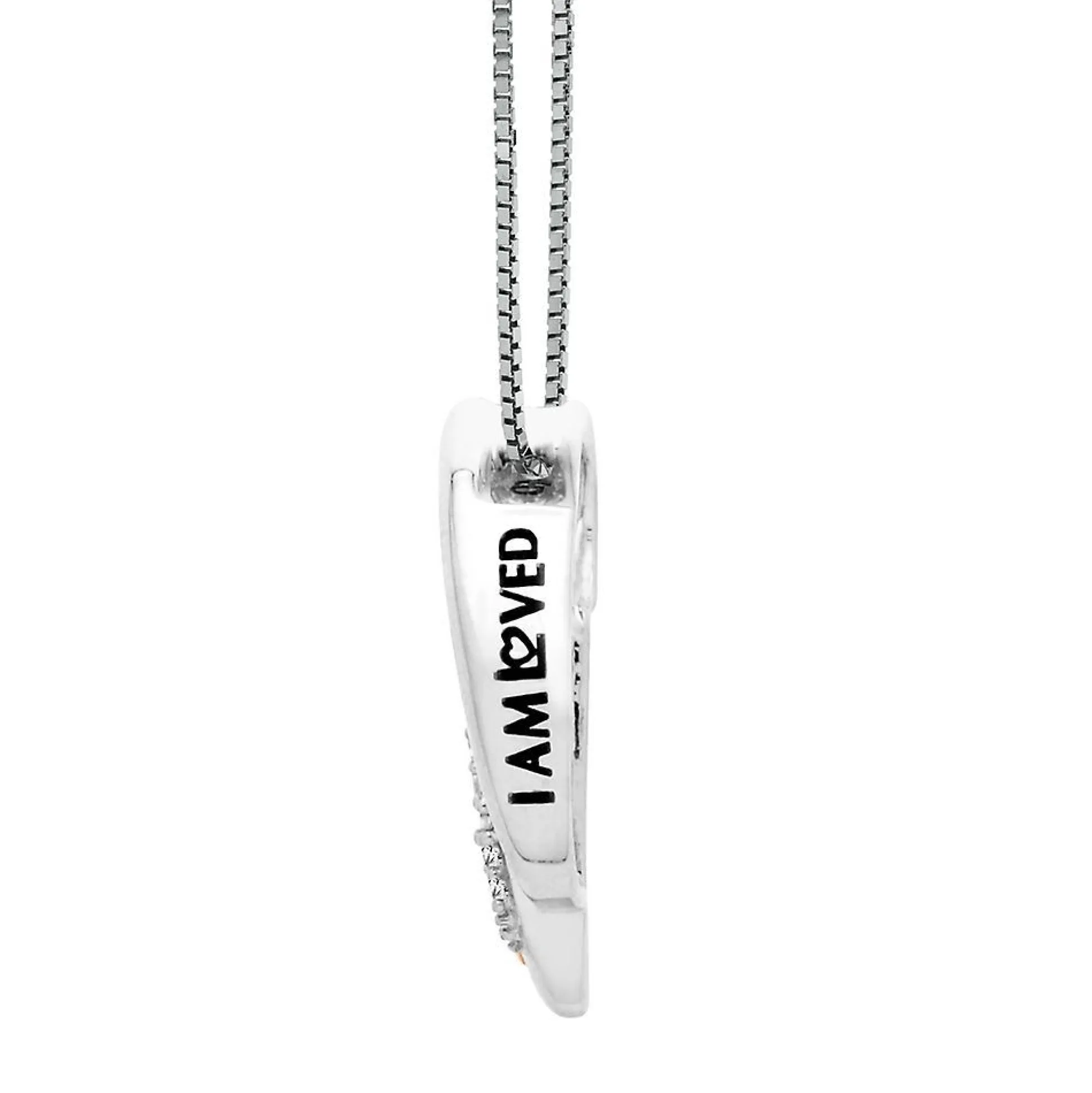 Diamond D Initial Pendant In Sterling Silver & 14K Rose Gold