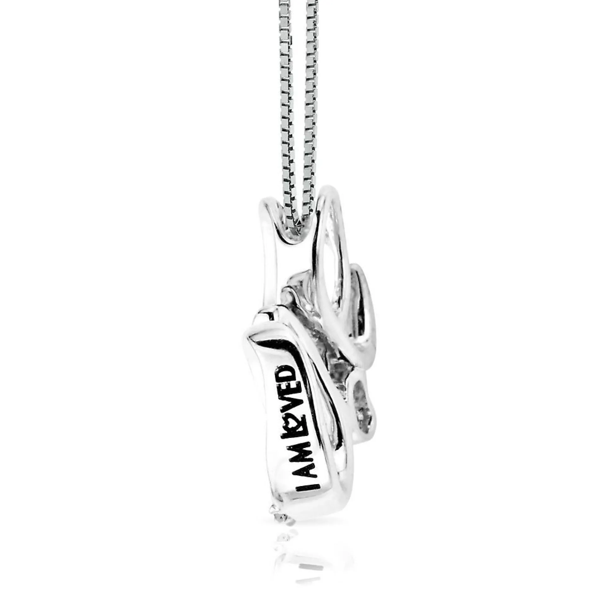 Diamond E Initial Pendant In Sterling Silver & 14K Rose Gold