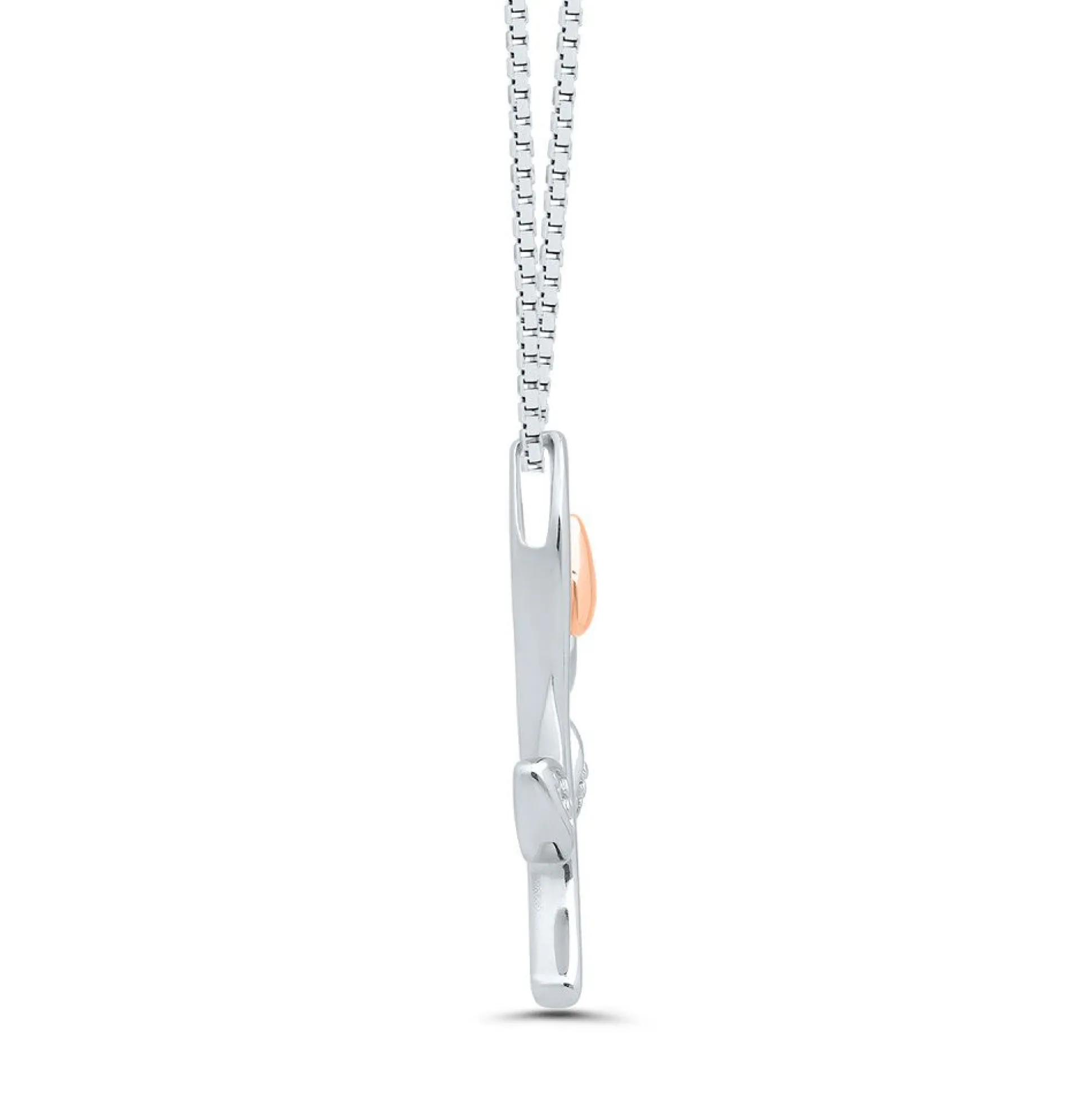 Diamond Flower Pendant In Sterling Silver