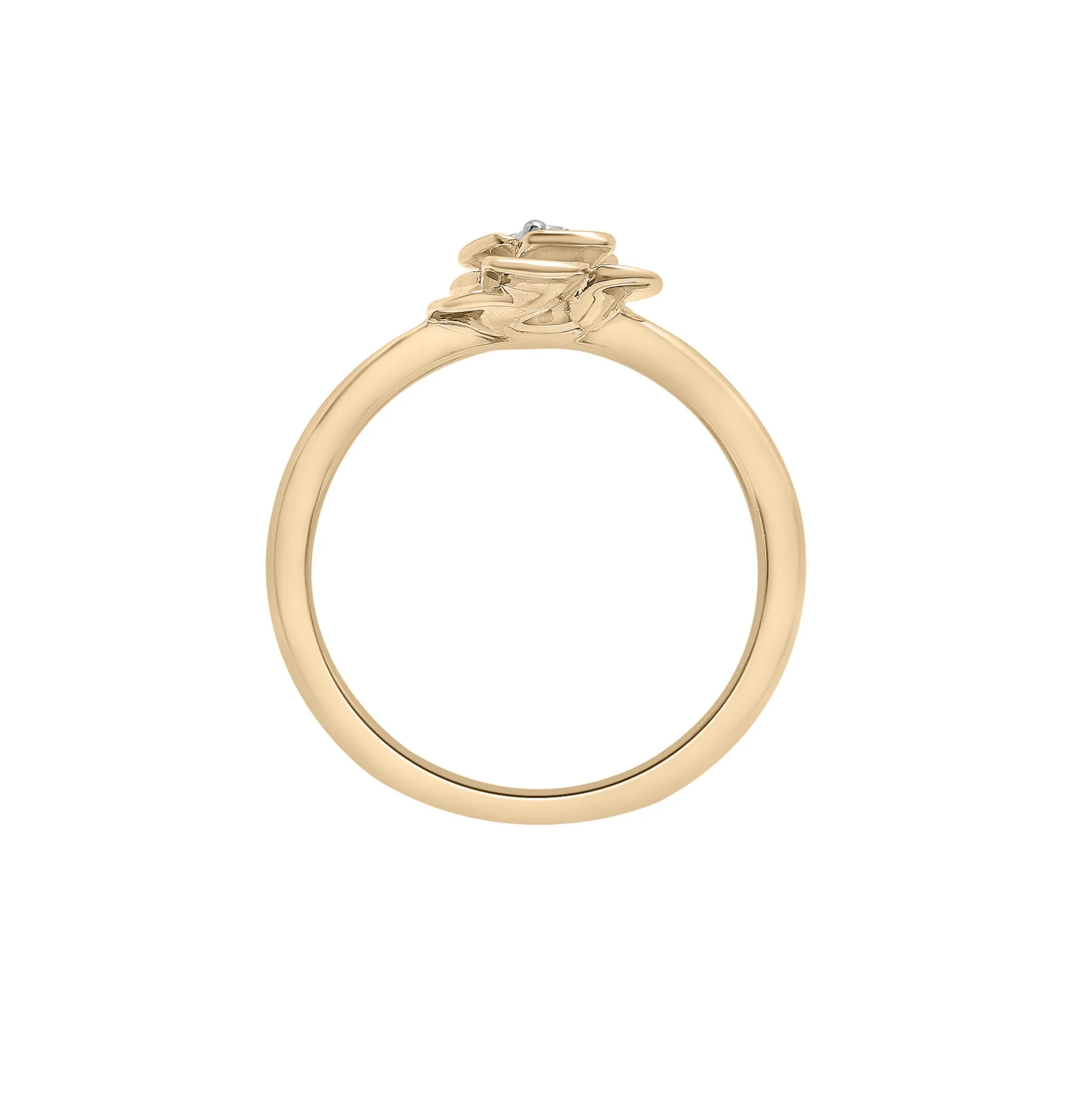Diamond Flower Ring In 14K Yellow Gold (1/10 Ct. Tw.)