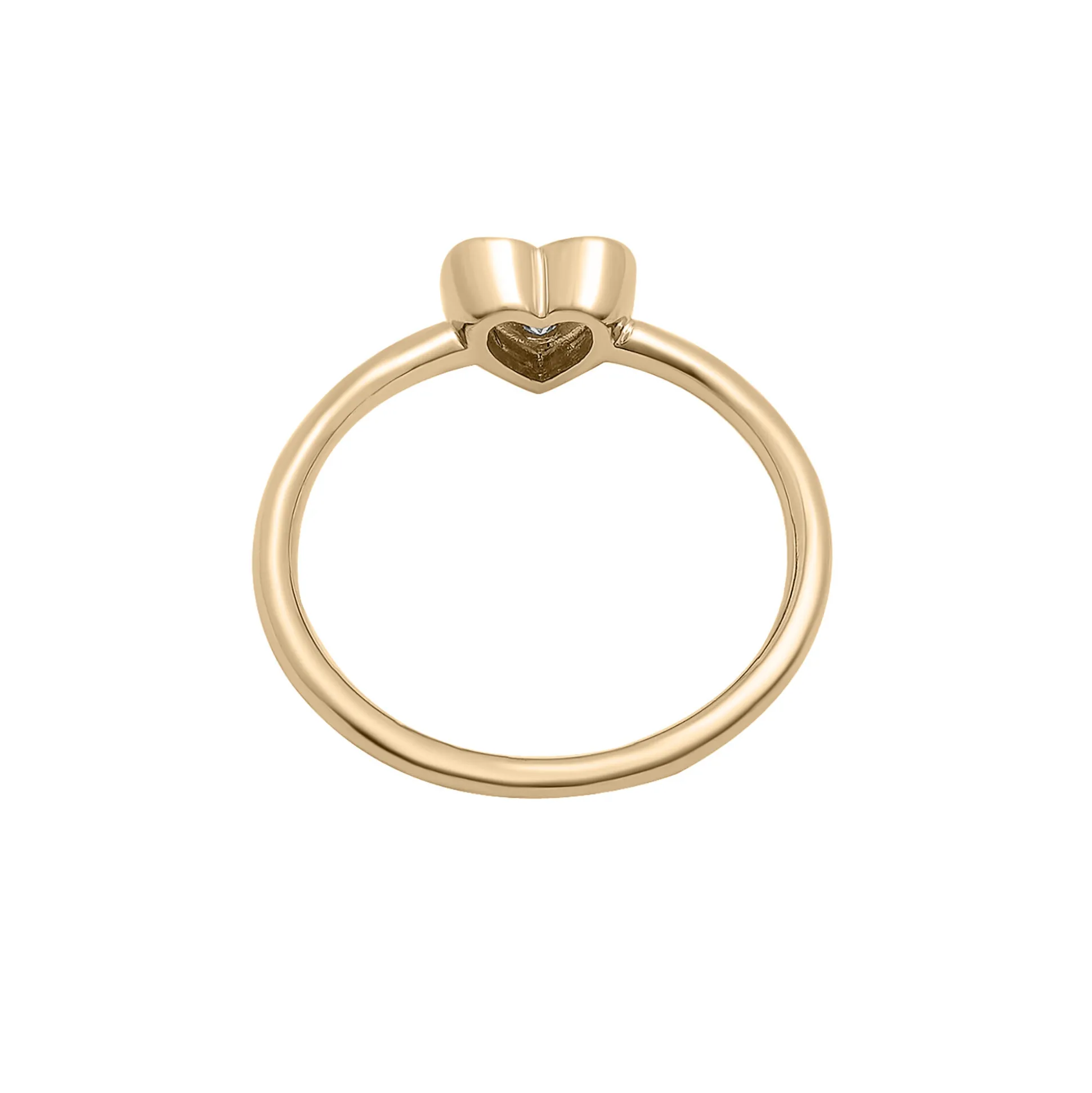 Diamond Heart Ring In 14K Yellow Gold (1/10 Ct. Tw.)