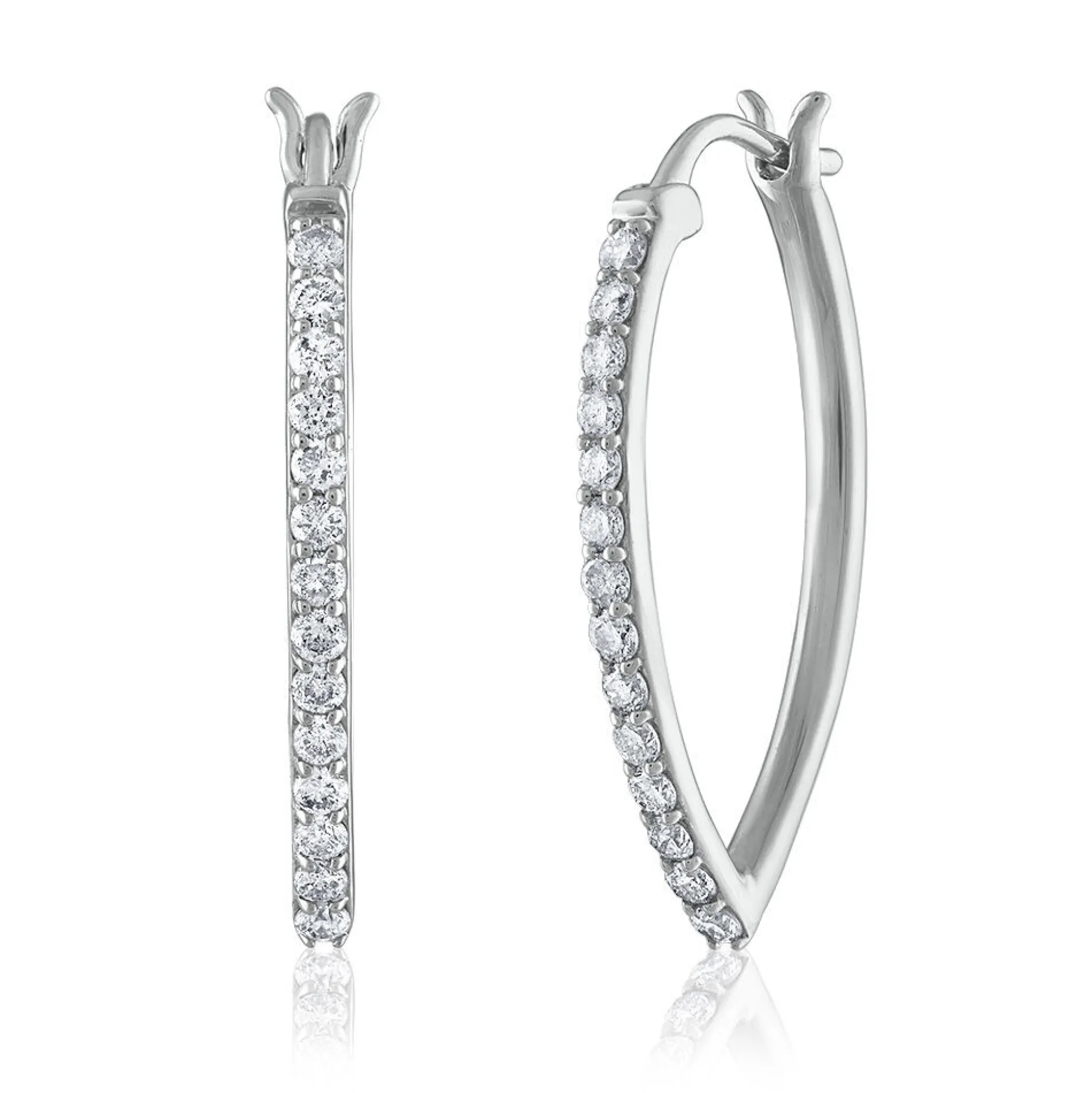 Diamond Hoop Earrings In (1/2 Ct. Tw.)