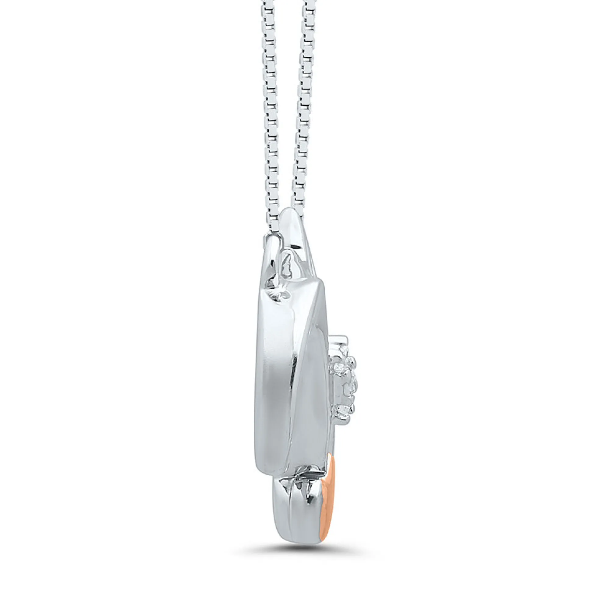 Diamond Infinity Arrow Pendant In Sterling Silver