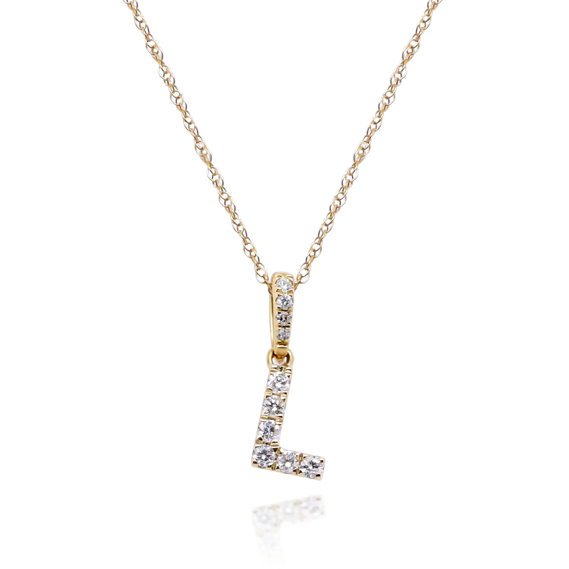 Diamond Initial Pendant In (1/10 Ct. Tw.)