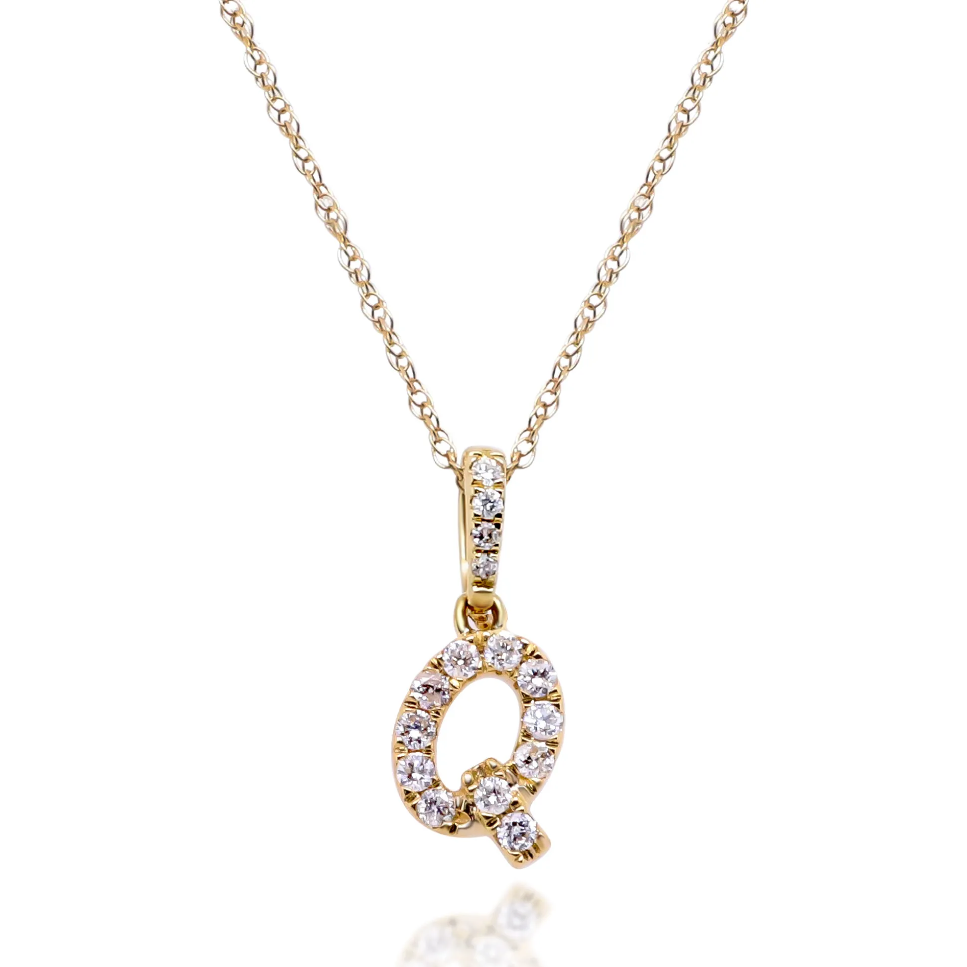Diamond Initial Pendant In (1/10 Ct. Tw.)