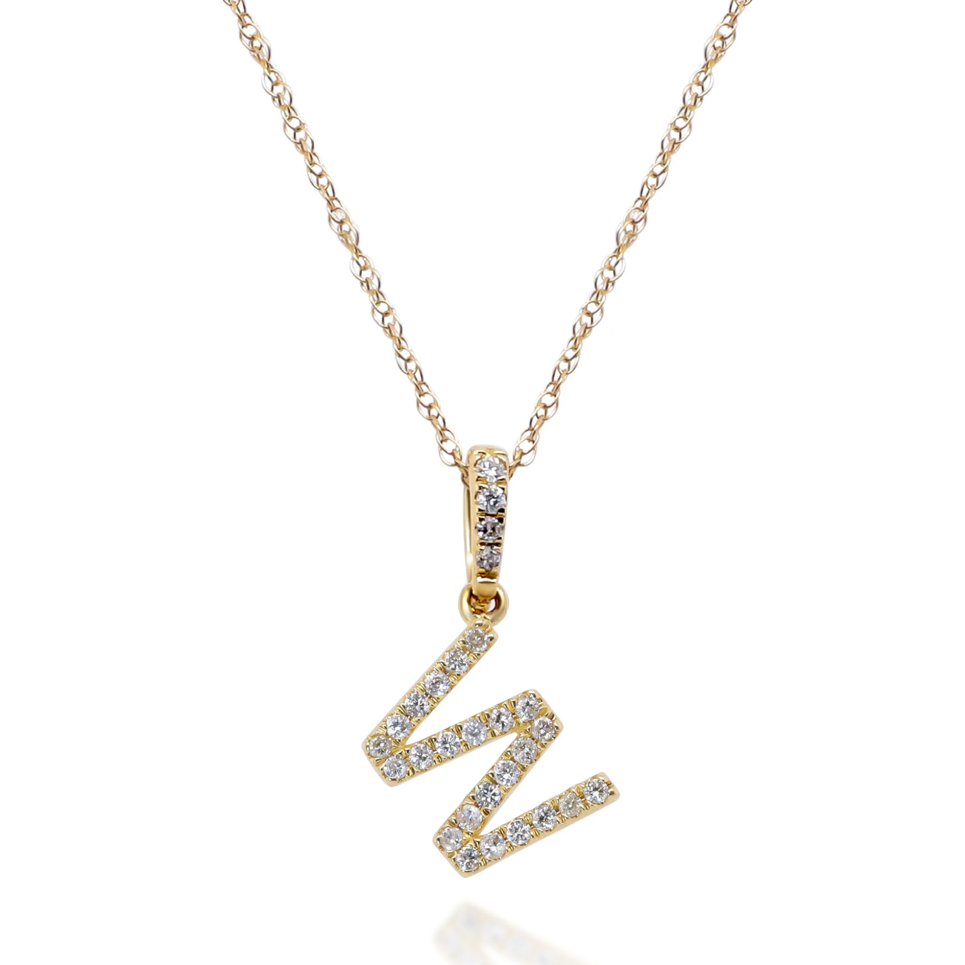 Diamond Initial Pendant In (1/10 Ct. Tw.)